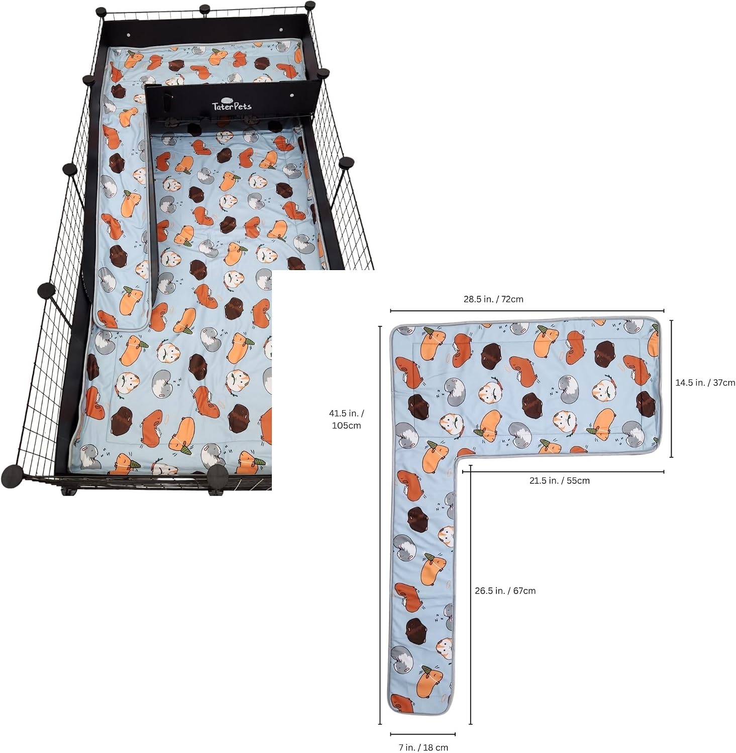Tater Pets Loft and Ramp Fleece Liner or Kavee C&C Cages (Piggie Party)