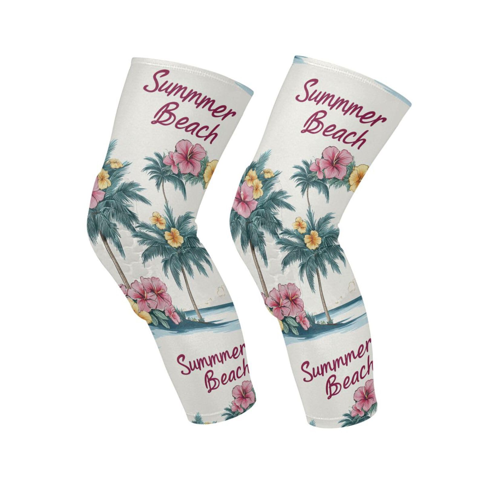 JUNZAN Tropical Palms Tree Basketball Knee Pads for Youth Kids Wrestling Knee Pads with Sleeves Sport Kneepads for Volleyball Football