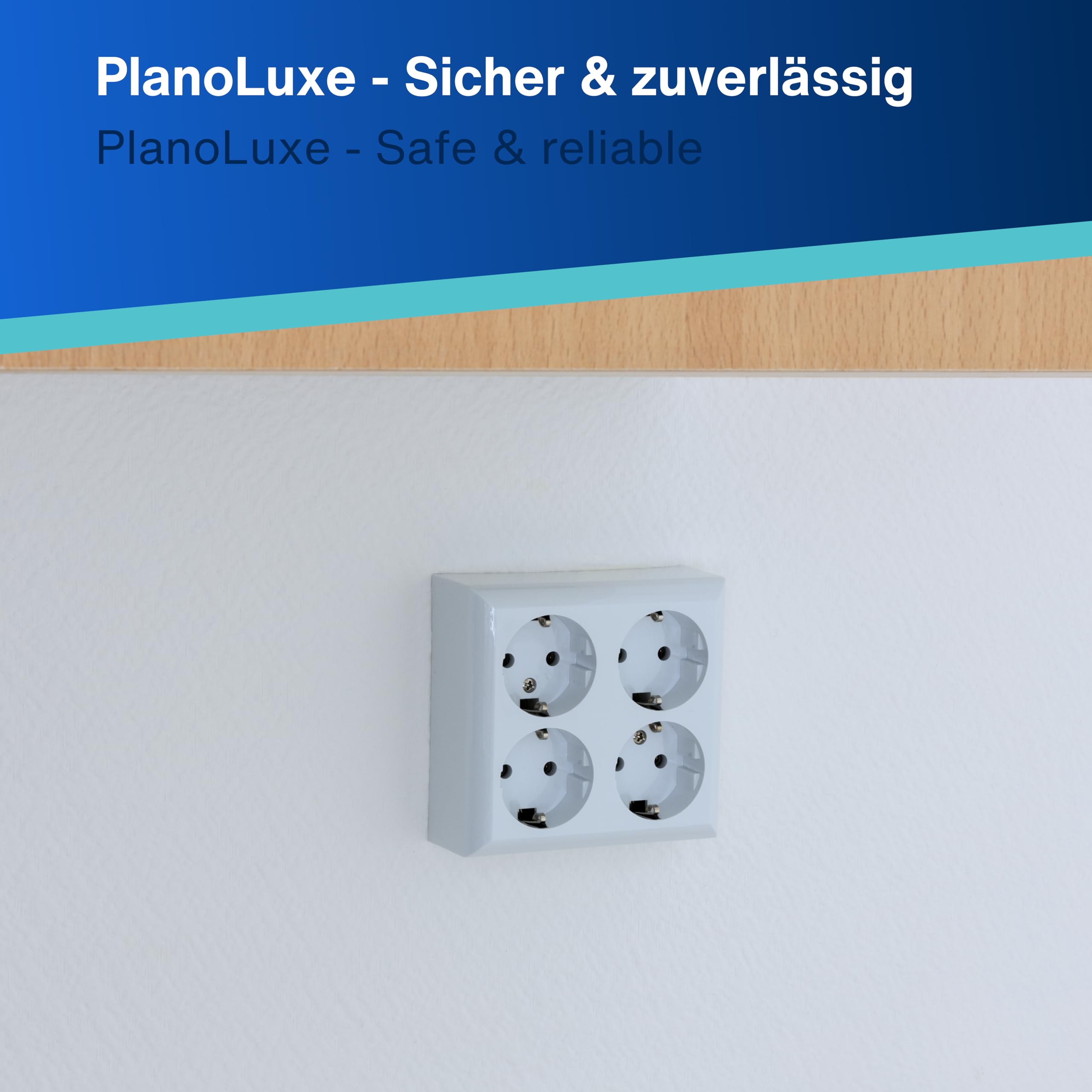 REV PlanoLuxe Lot de 5 prises pour montage en saillie avec cadre et insert, 4 prises, blanc