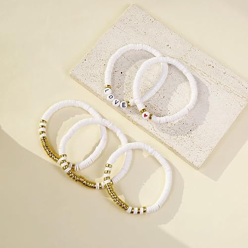 Miniatura 5 de Joya Love Colorido traje de amante de la amistad, pulseras apilables para niñas, apilables, en capas, heishi, surfista, arcilla de surfista,