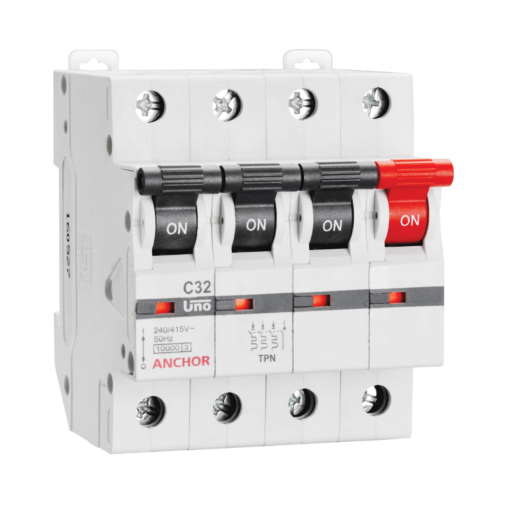 Anchor by Panasonic UNO 32 Amp TPN C Curve MCB | ISI Marked Triple Pole & Neutral 32A Miniature Circuit Breaker (98038)-image-20