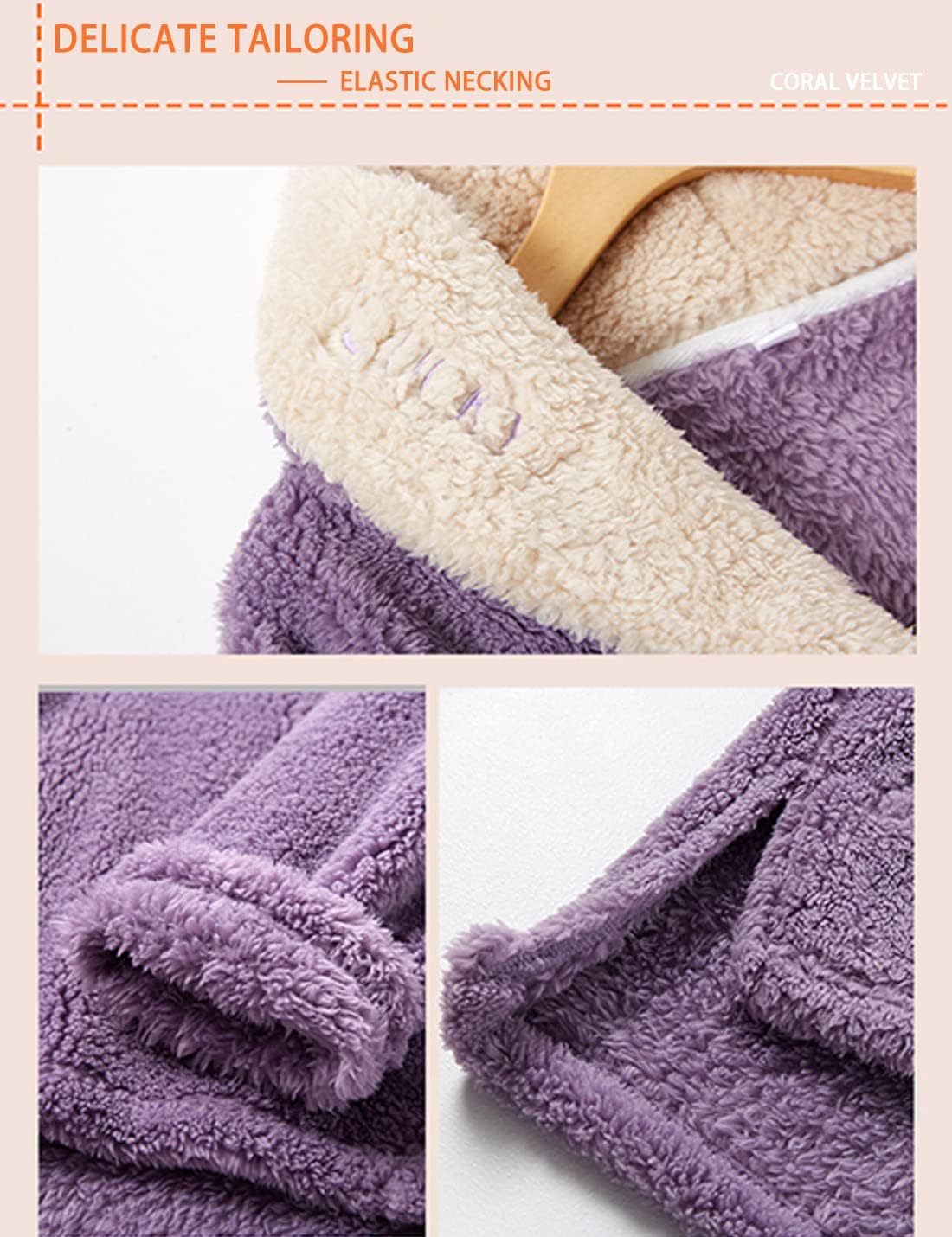 Peaceglad Mens Fluffy Coral Fleece Pajamas Set Pullover Pants Loose Plush Warm Loungewear Sleepwear - Image 4