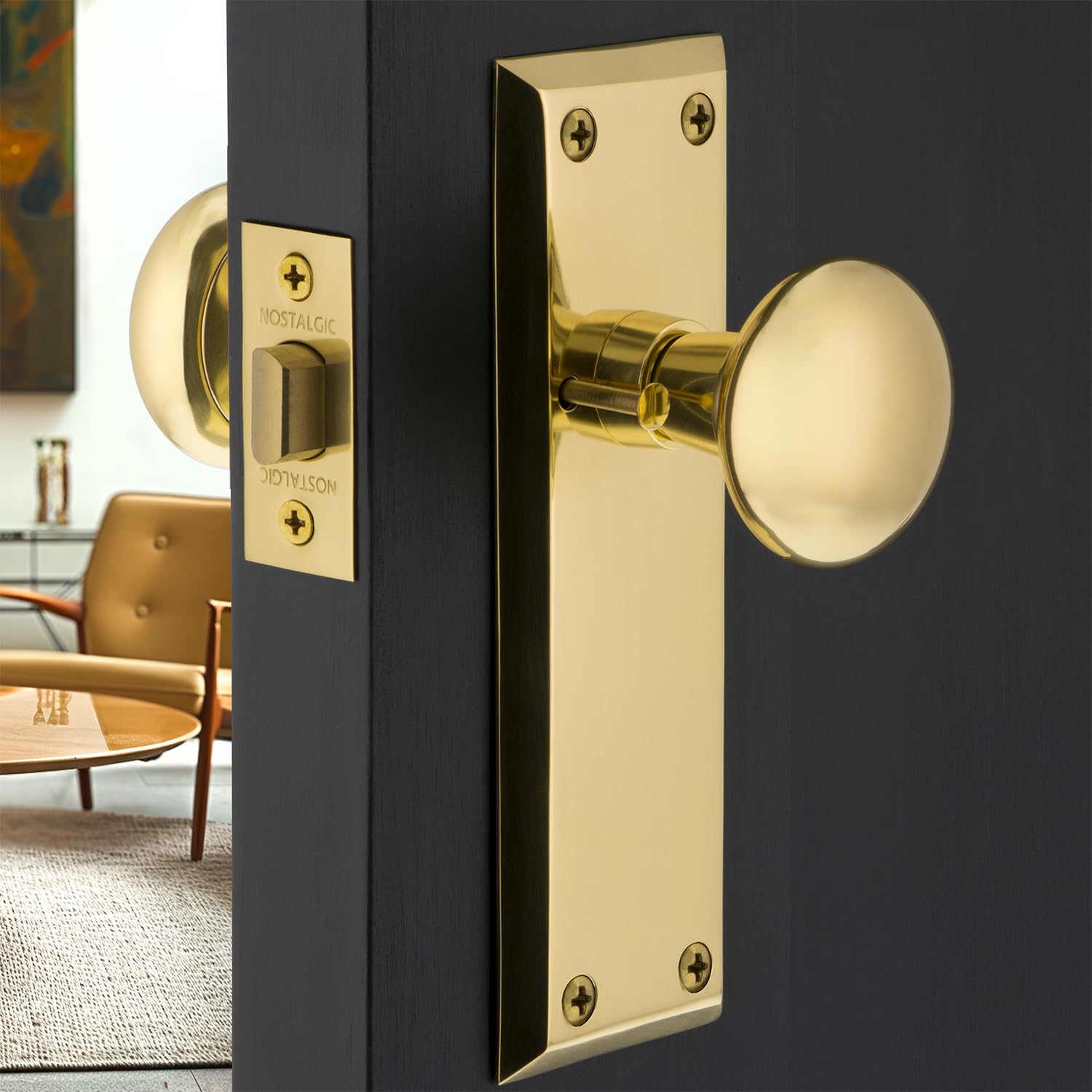 Nostalgic New York Door Knob - Unlacquered Brass -2 Nostalgic New York Door Knob - Unlacquered Brass -2
