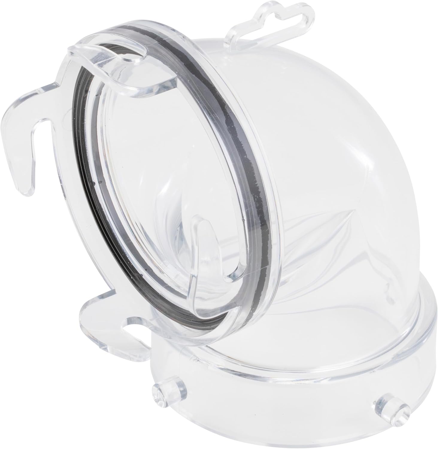 Lippert 90° Clear RV Sewer Adapter with Reinforced Ears, Clear Body, Universal Fit, Seal - 2024121185