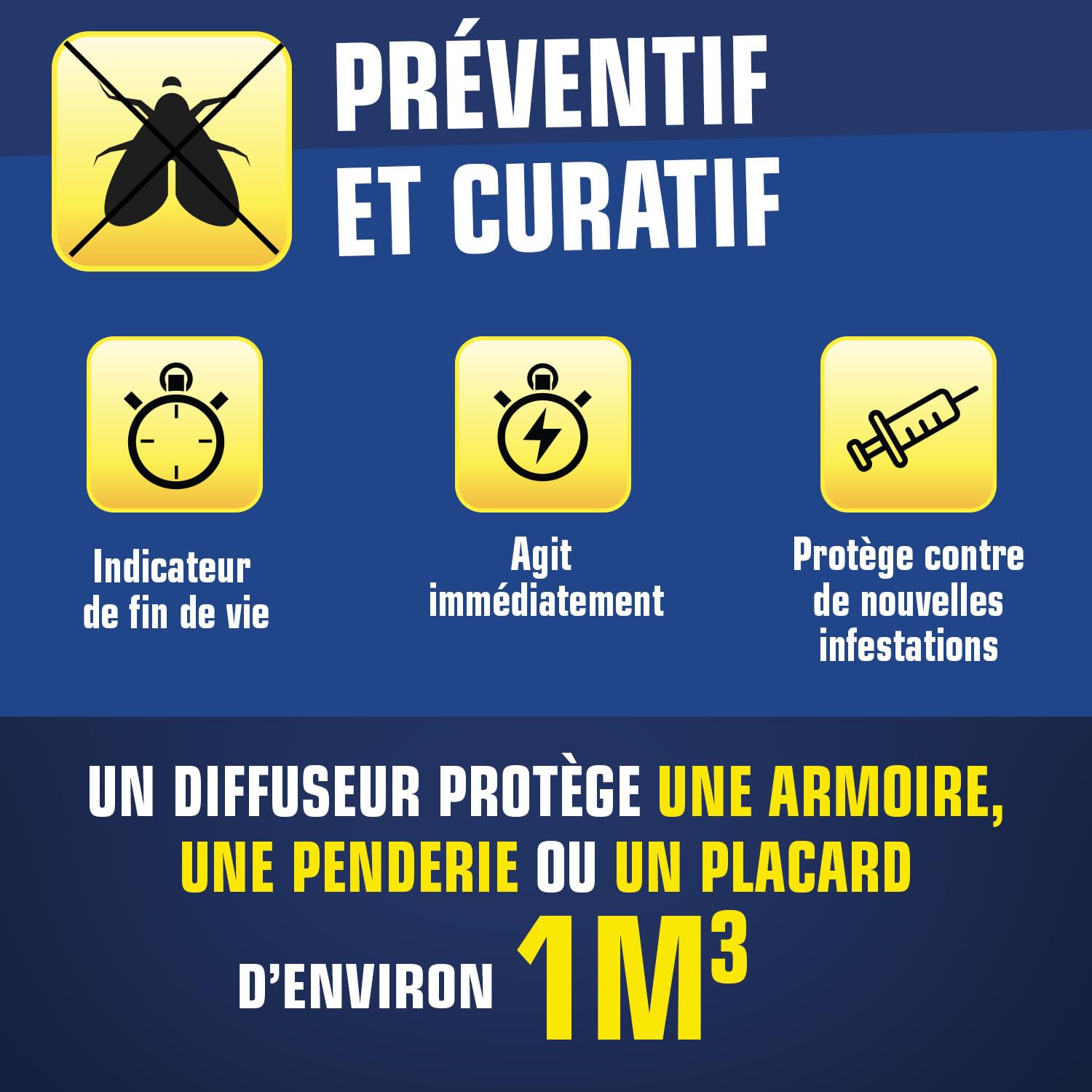 K.Pro Expert - 2 Cassettes Anti-Mites & Larves-Témoin de Durée de Vie -Anti-Mites Vestimentaires-Action Immédiate-Efficace 6 Mois -Protège Contre de Nouvelles Infestations -Technique Professionnelle-