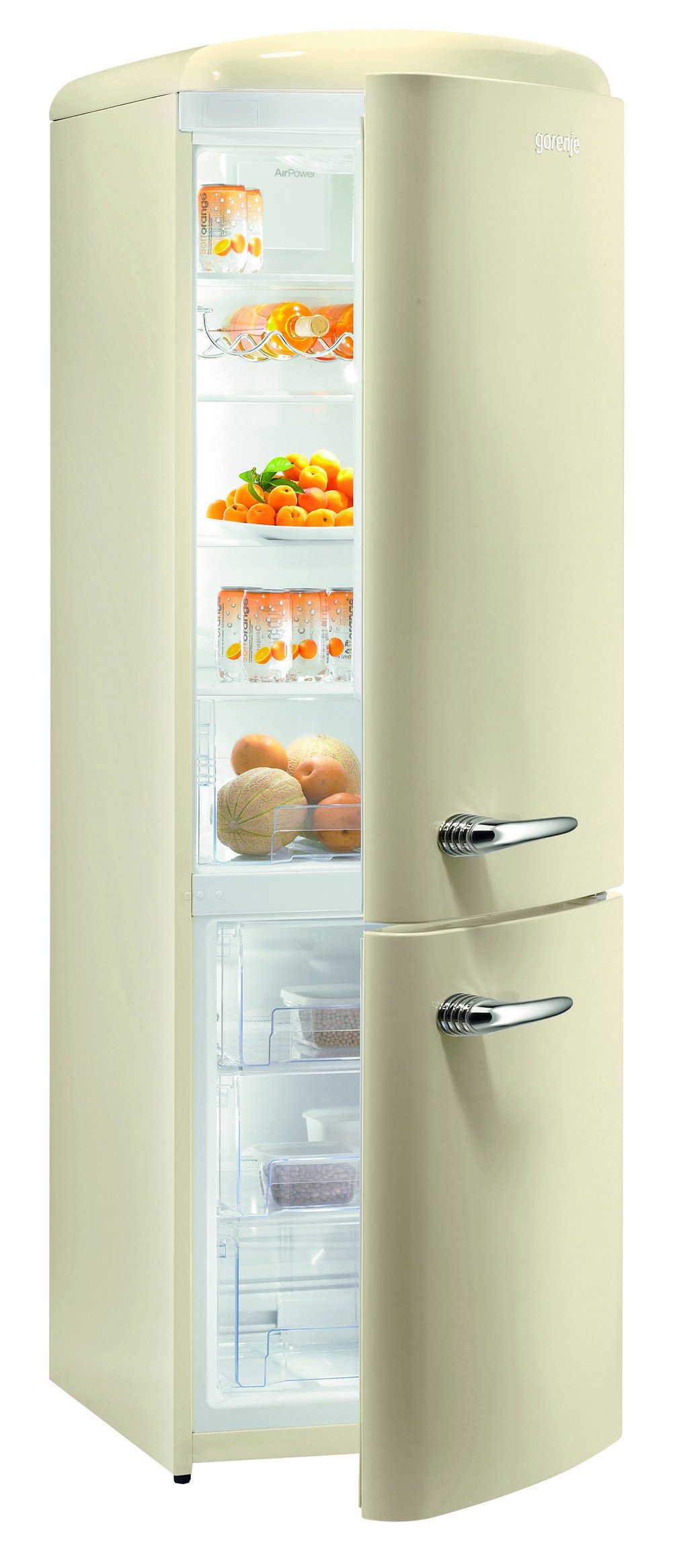 Gorenje RK 60359 OC Réfrigérateur congélateur / A++ / 188,7 cm de hauteur / 229 kWh/an / réfrigérateur de 229 litres / congélateur de 92 litres / système de refroidissement à air pulsé avec fonction Quick Cooling / éclairage intérieur LED / champagne crèm