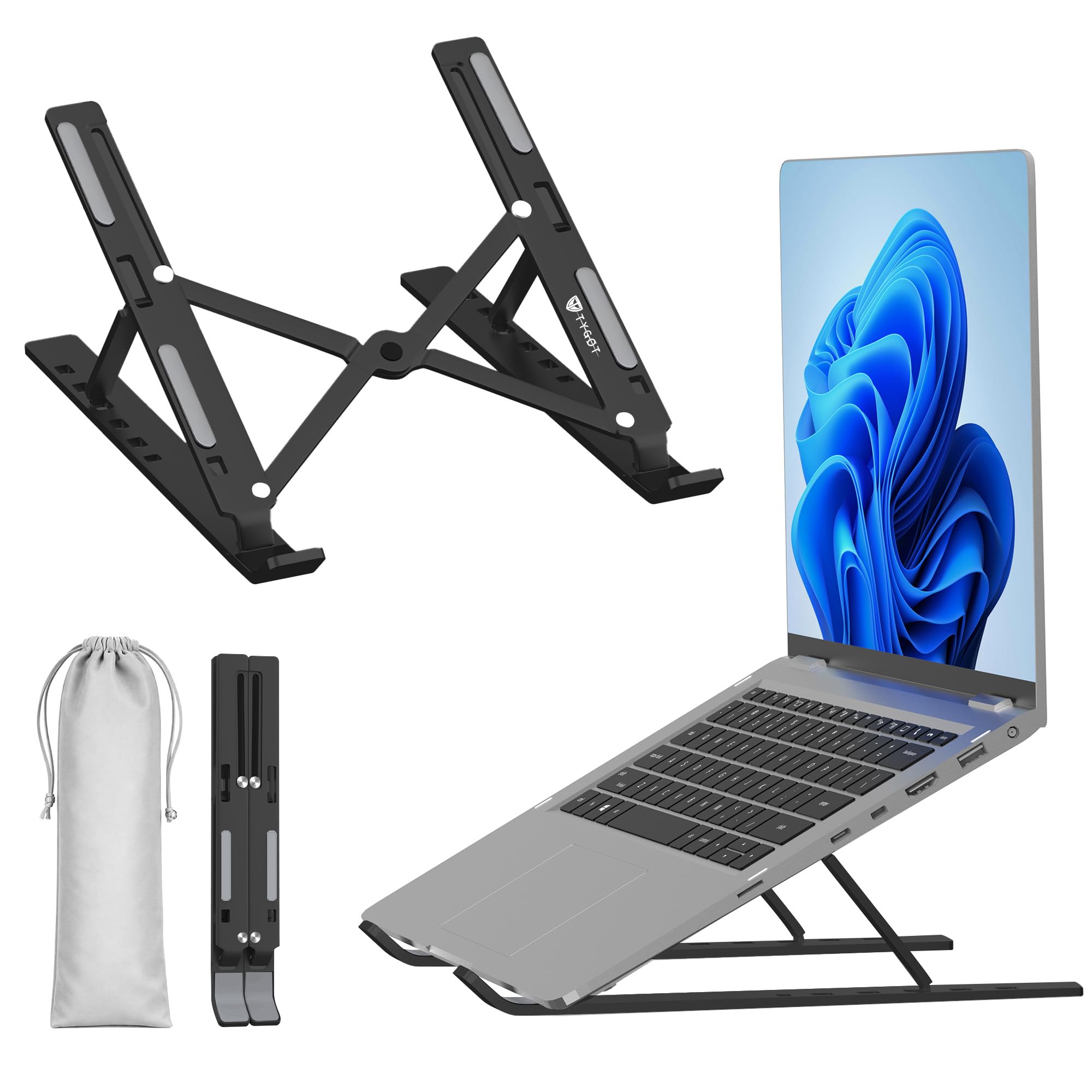 Tygot Aluminium Laptop Stand Black - Image 1