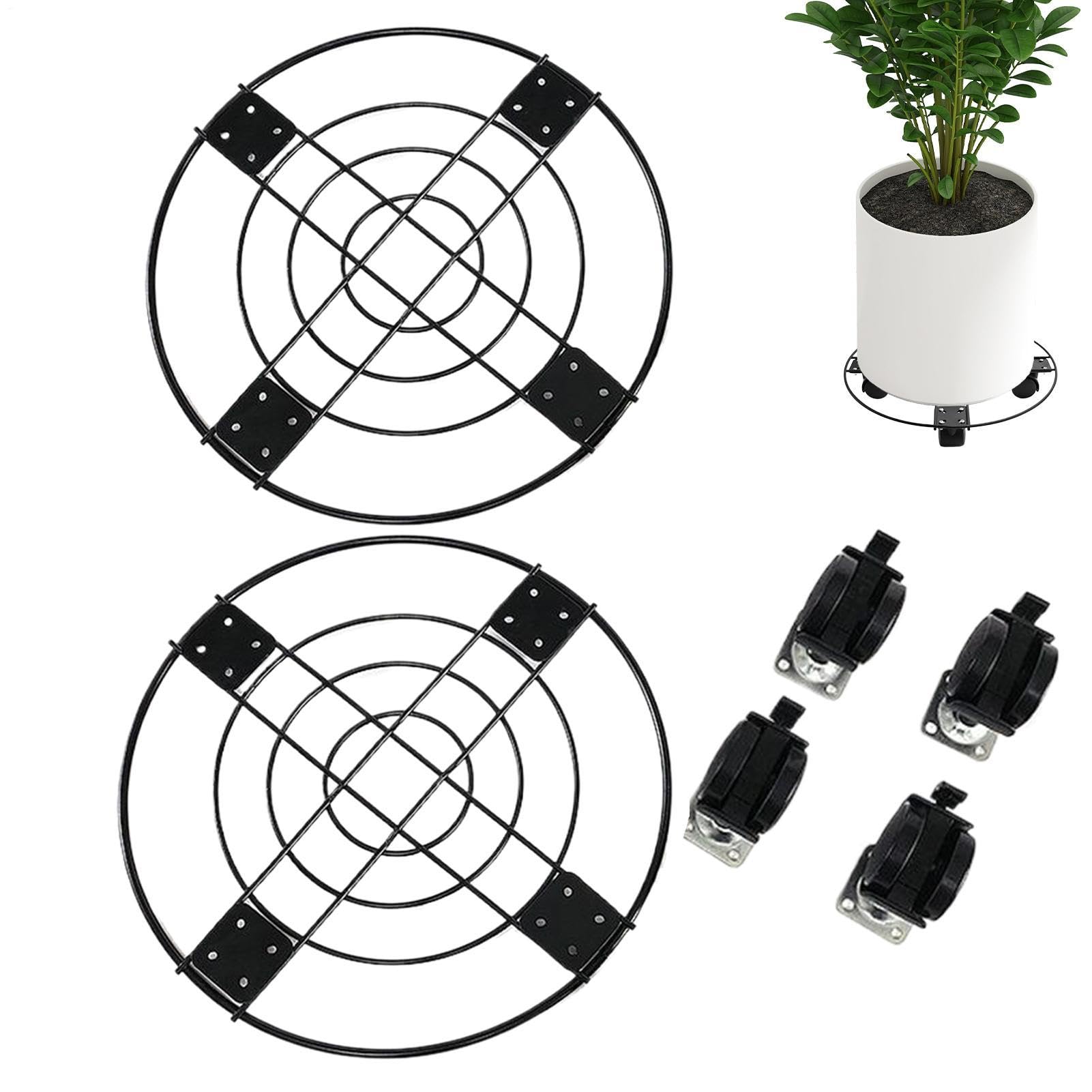 Roulettes à roulettes pour jardin et balcon lot de supports plantes 33 cm
