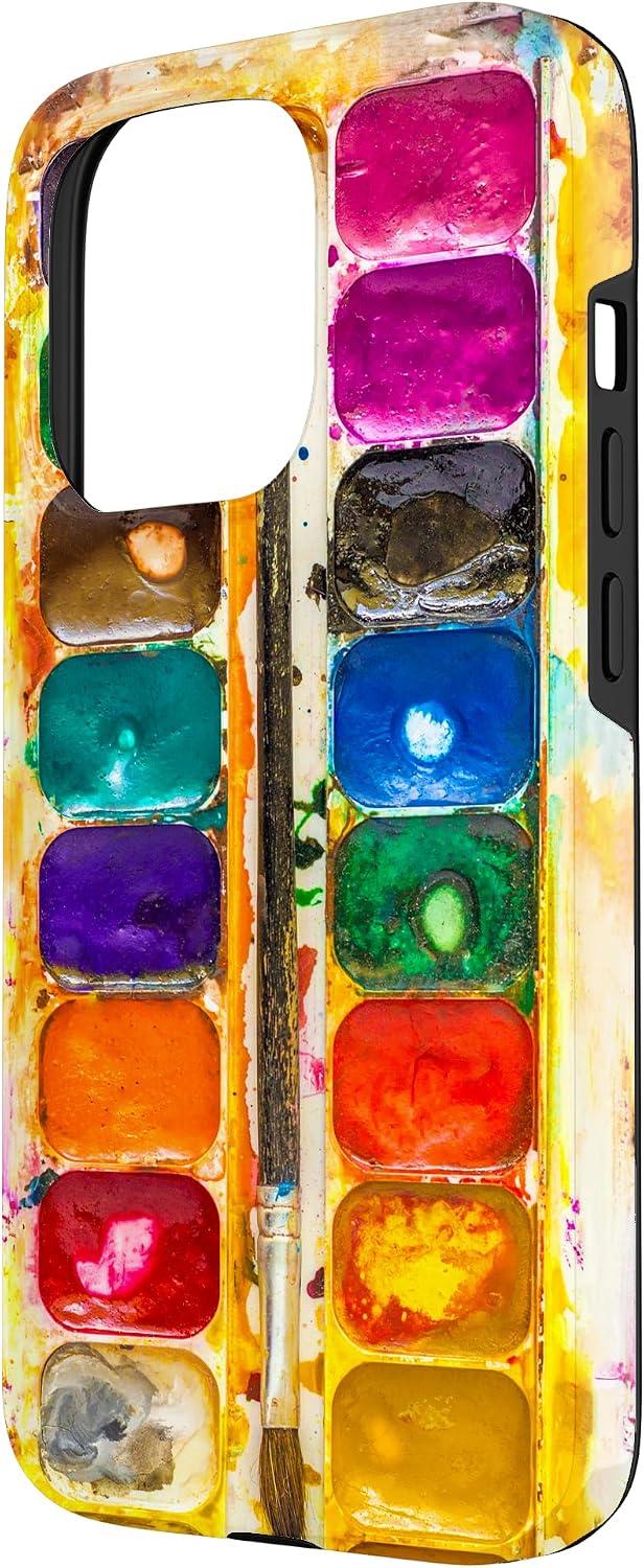Watercolor Paints Palette and Paintbrush Painter Artists Case for iPhone 15 Pro