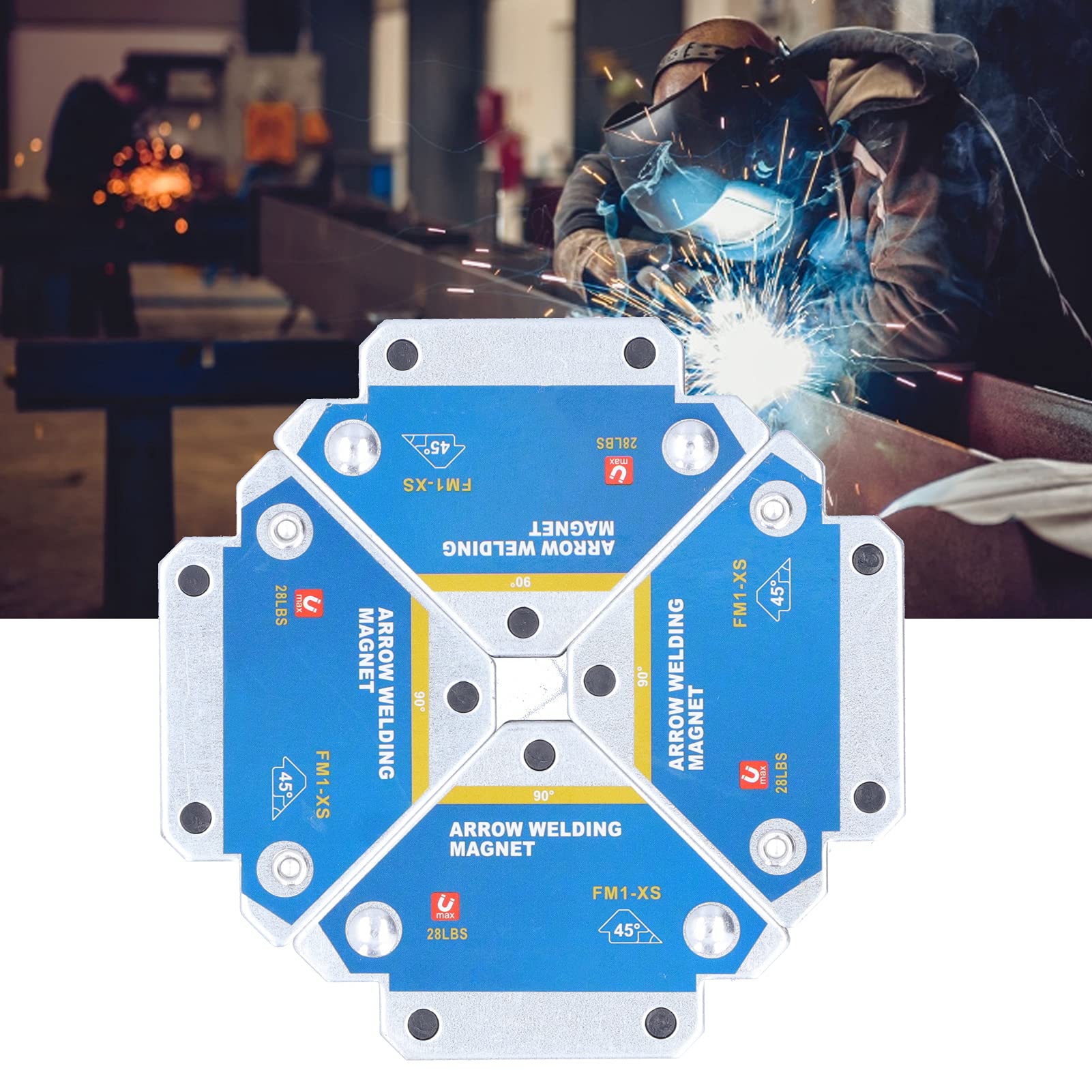 4Pcs Magnetic Welding Holder 28lbs Arrow Welding Magnet Fabrication Holder Holding Power Welding Accessories
