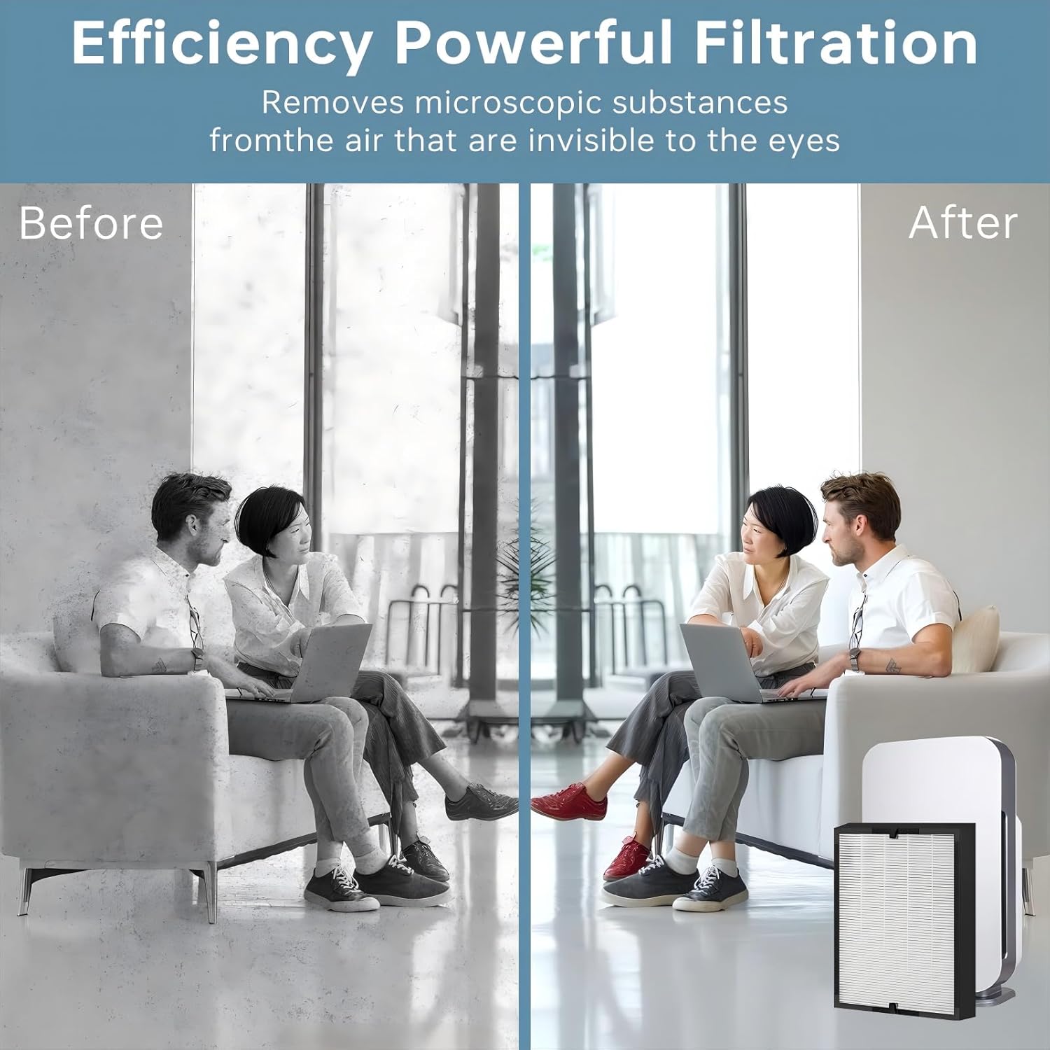 45i Replacement Filter, Compatible with Alen BreatheSmart Flex BH400 and 45i Air Filter, B4-Fresh Part # B4-Pure / FL40 (1 filter + 4 Carbon Pre-filter)