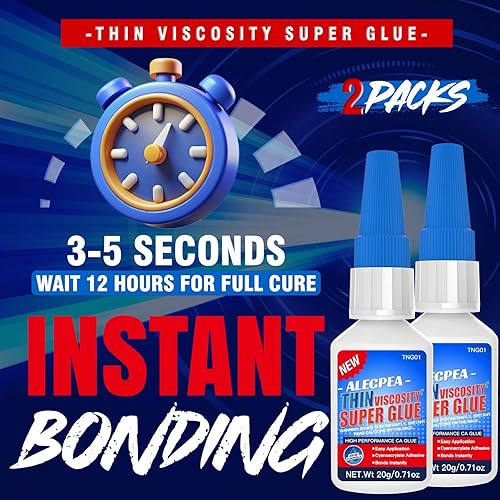 Miniatura 100 de ALECPEA Pegamento de vidrio de 1.06 oz – Adhesivo de secado rápido y resistente a la intemperie para reparación de vidrio, joyas, arte, cristal