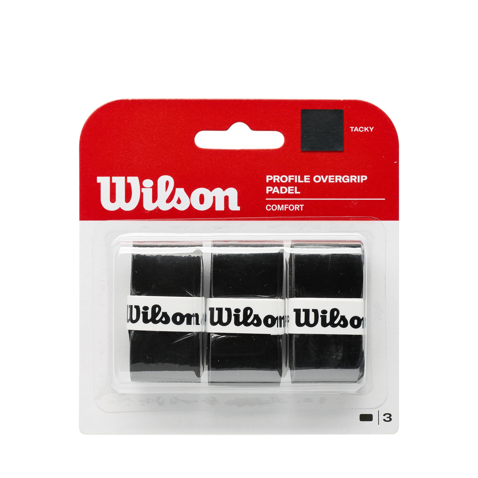 Wilson Padel Profile Overgrip, 3-Pack, Black, WR8416601001