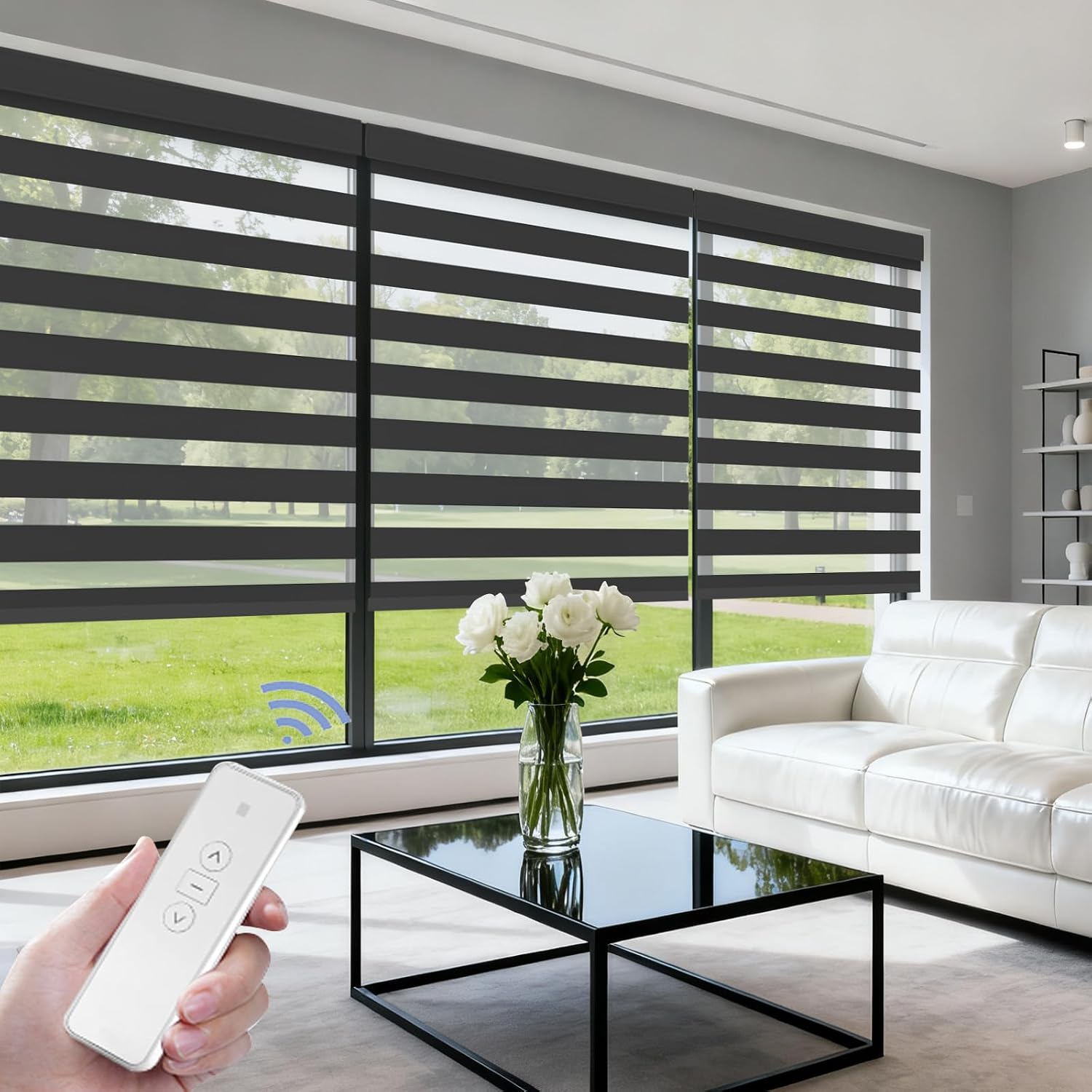 Amazon.com: HousCa Motorized Zebra Blinds Compatible with Alexa Google ...