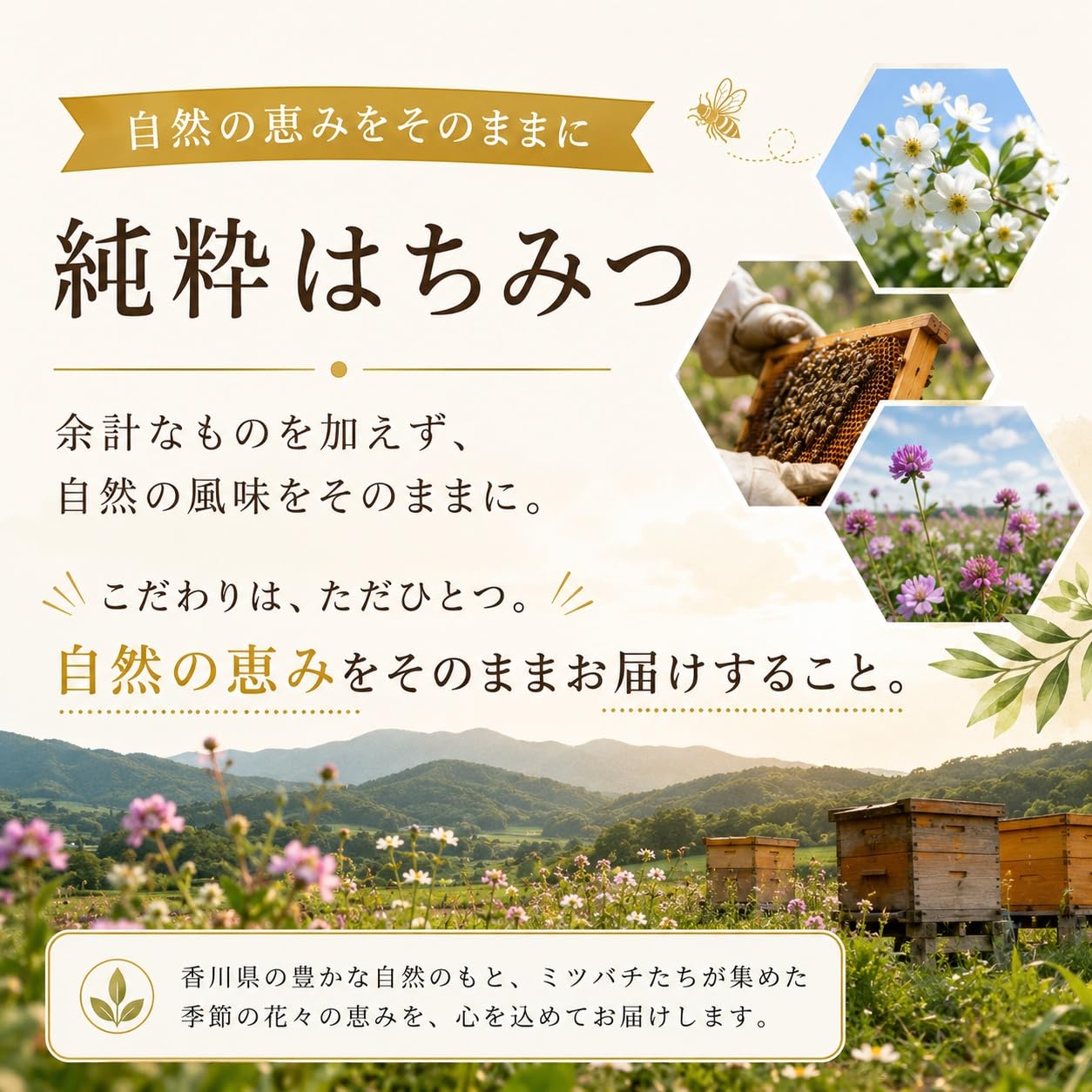 Amazon | 国産 日本みつばちのはちみつ 150g 非加熱 百花蜂蜜 | 香川