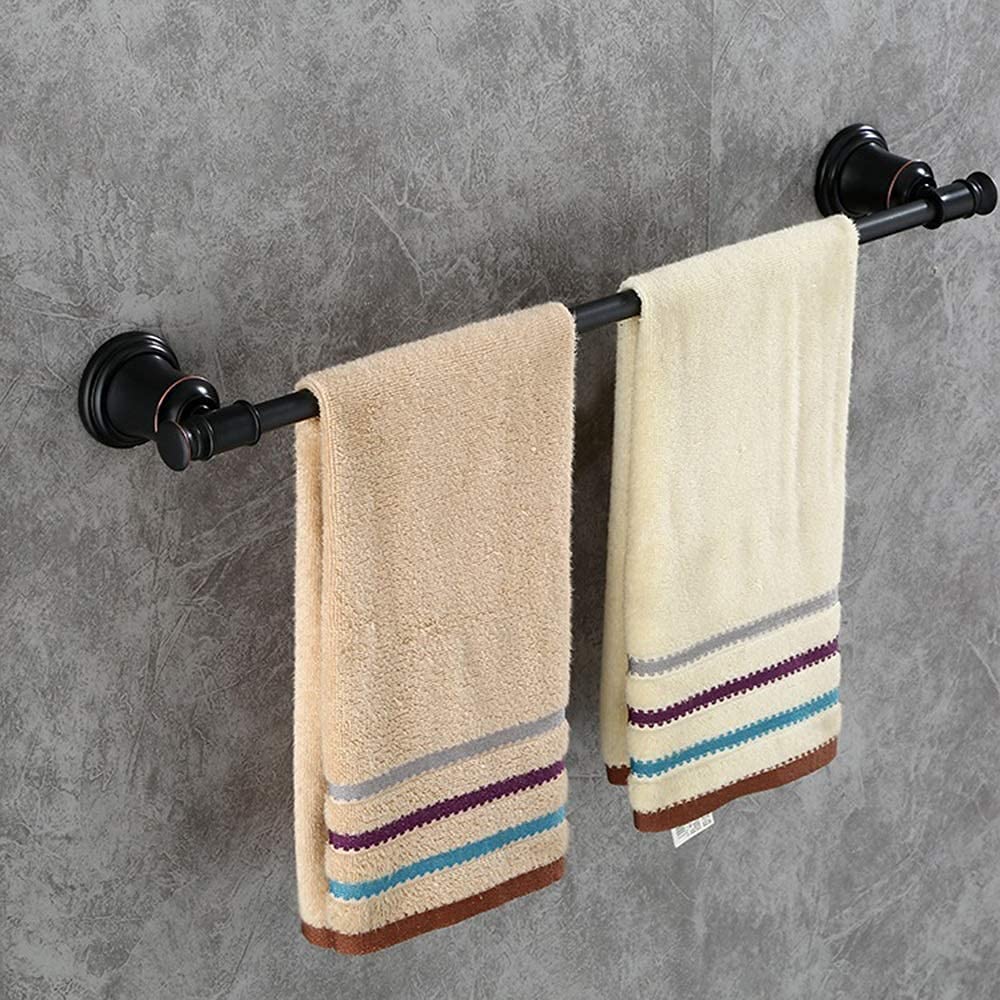 Bathroom Shelves Bathroom Towel Rack Black Single Bar Towel Bar Bathroom Rack European Simple Towel Pendant Perforated Towel Rack