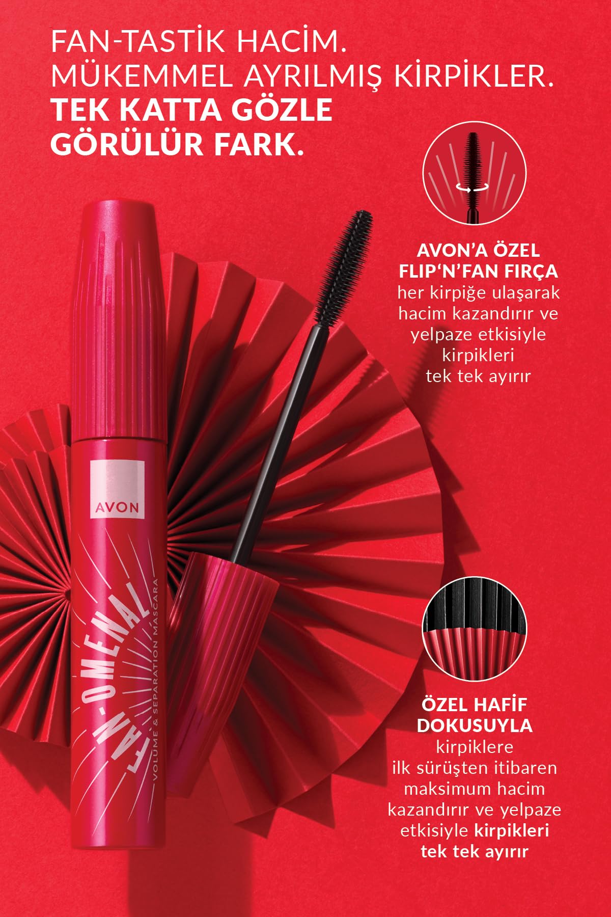 Avon Fan-Omenal Hacim Veren & Tek Tek Ayıran Maskara Brown Black