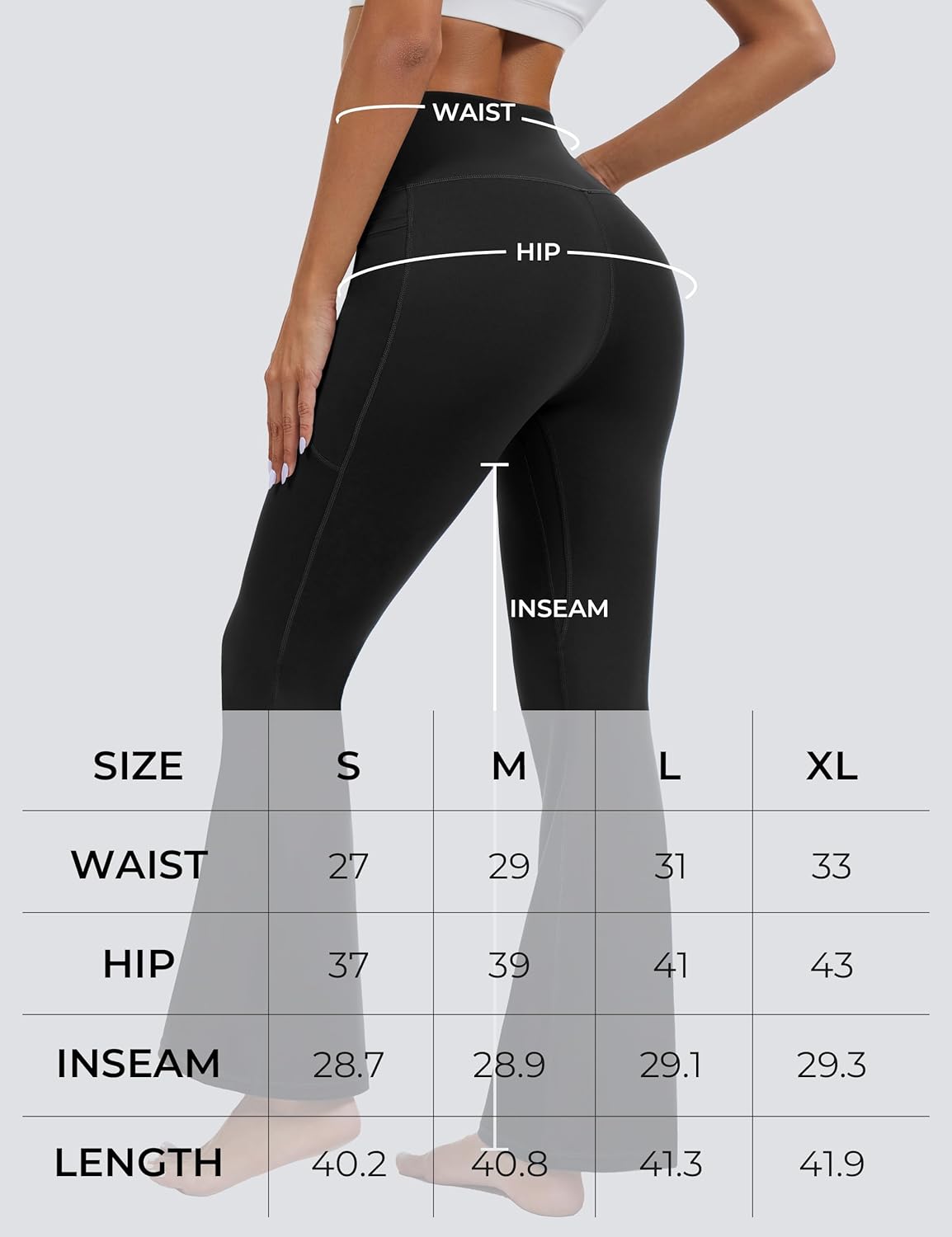 MathCat Women's Flare Yoga Pants Bootcut with Pockets, High Waisted V Crossover Workout Leggings for Yoga, Gym, Lounge - Image 5