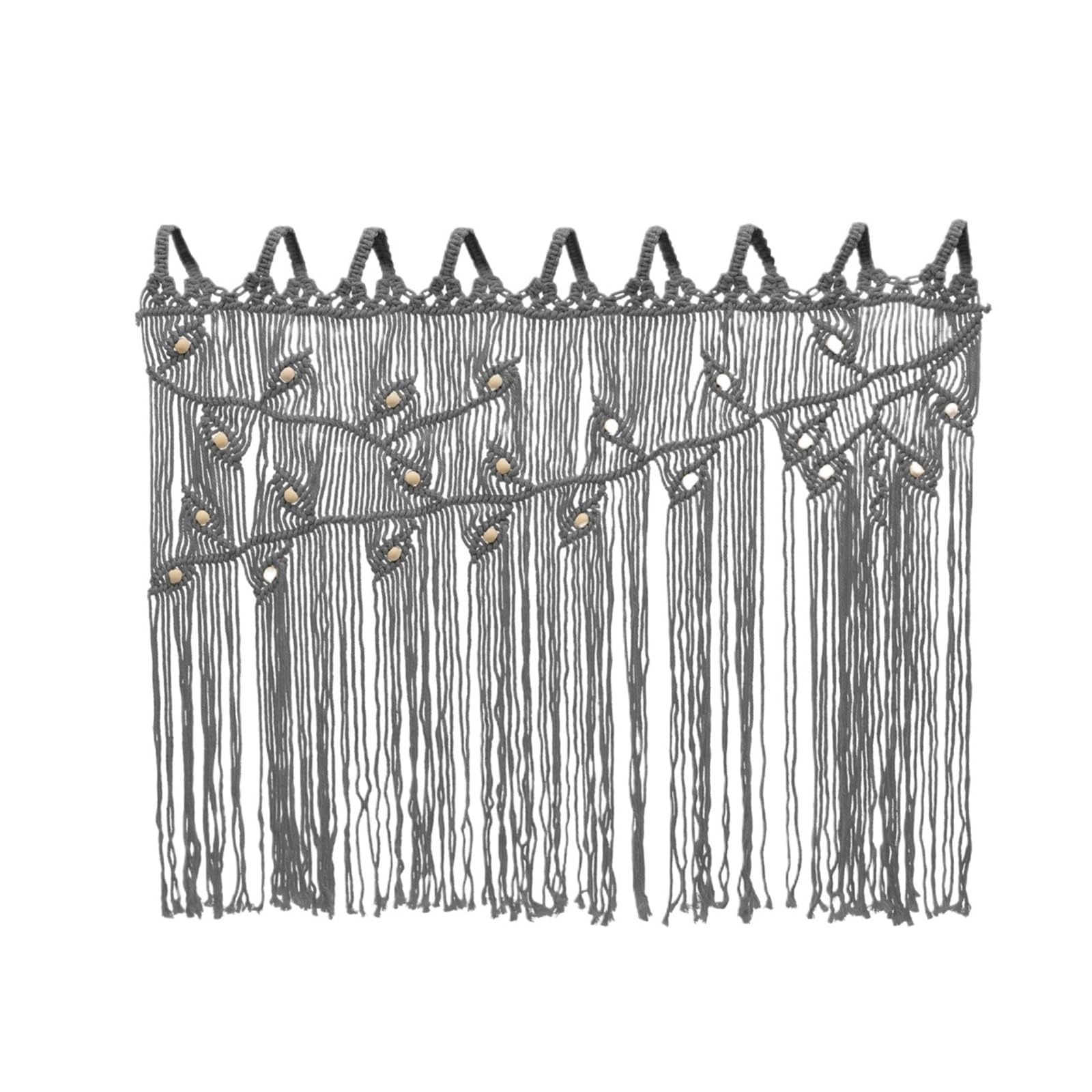 GOXQIT 2 Pcs Woven Curtain Macrame Window Door Wall Hanging Tapestry Handmade Closet Doorway For Home(Grey)