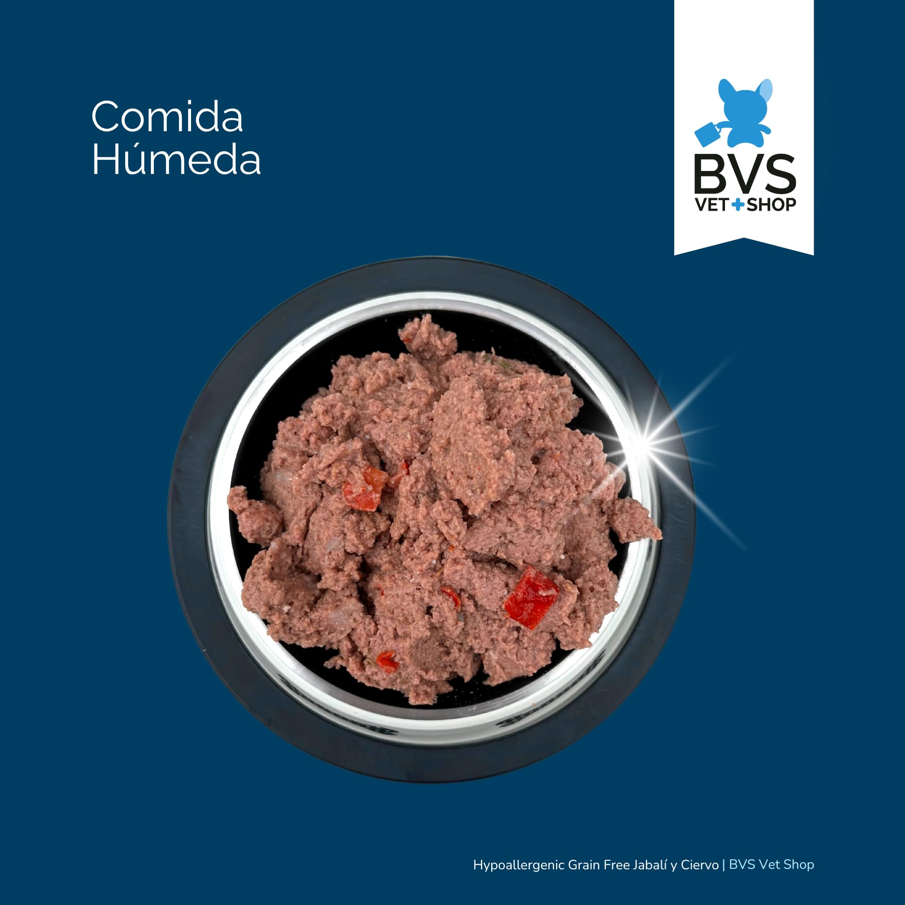 BVS Vet Shop | Diet Hypoallergenic Grain Free Jabalí y Ciervo Lata para Perros | Ideal para Perros con alergias o intolerancias extremas desconocidas | 12 unid. x 380 gr