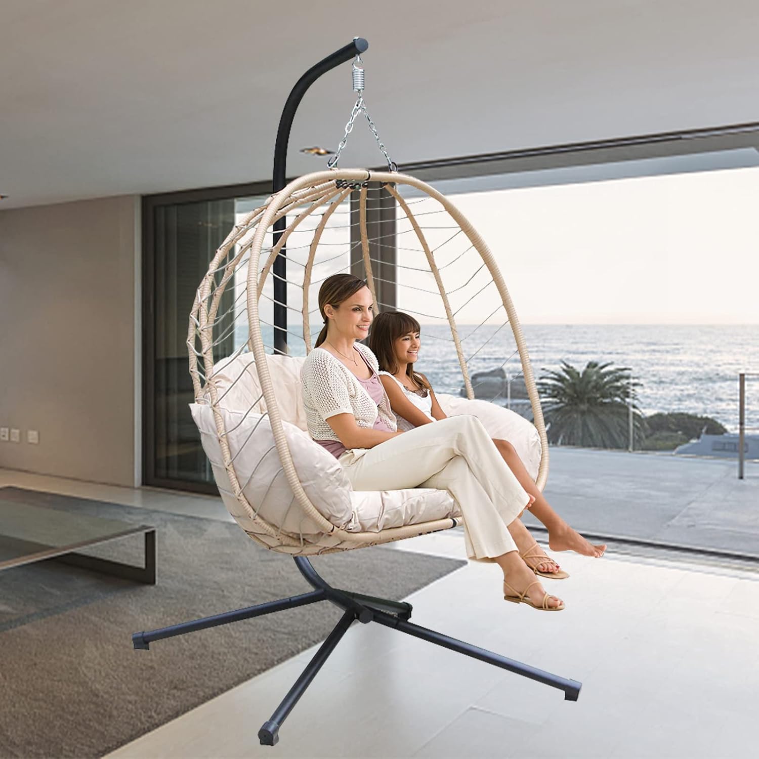 OKSTENCK Double Hammock Chair Swing Chair with All Steel Support Stand