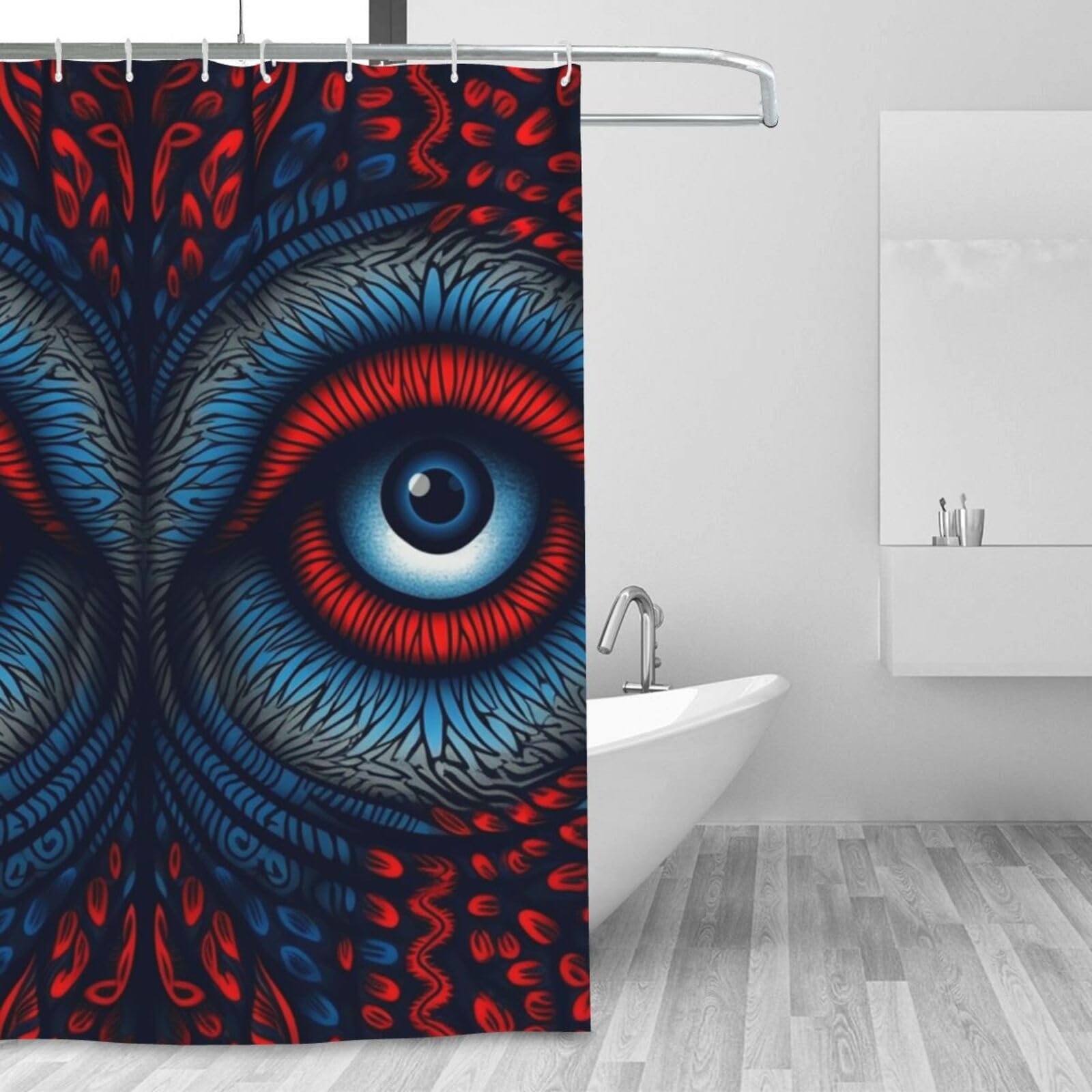 Rideau de douche imperméable lavable avec imprimé yeux pour baignoire et douche moderne