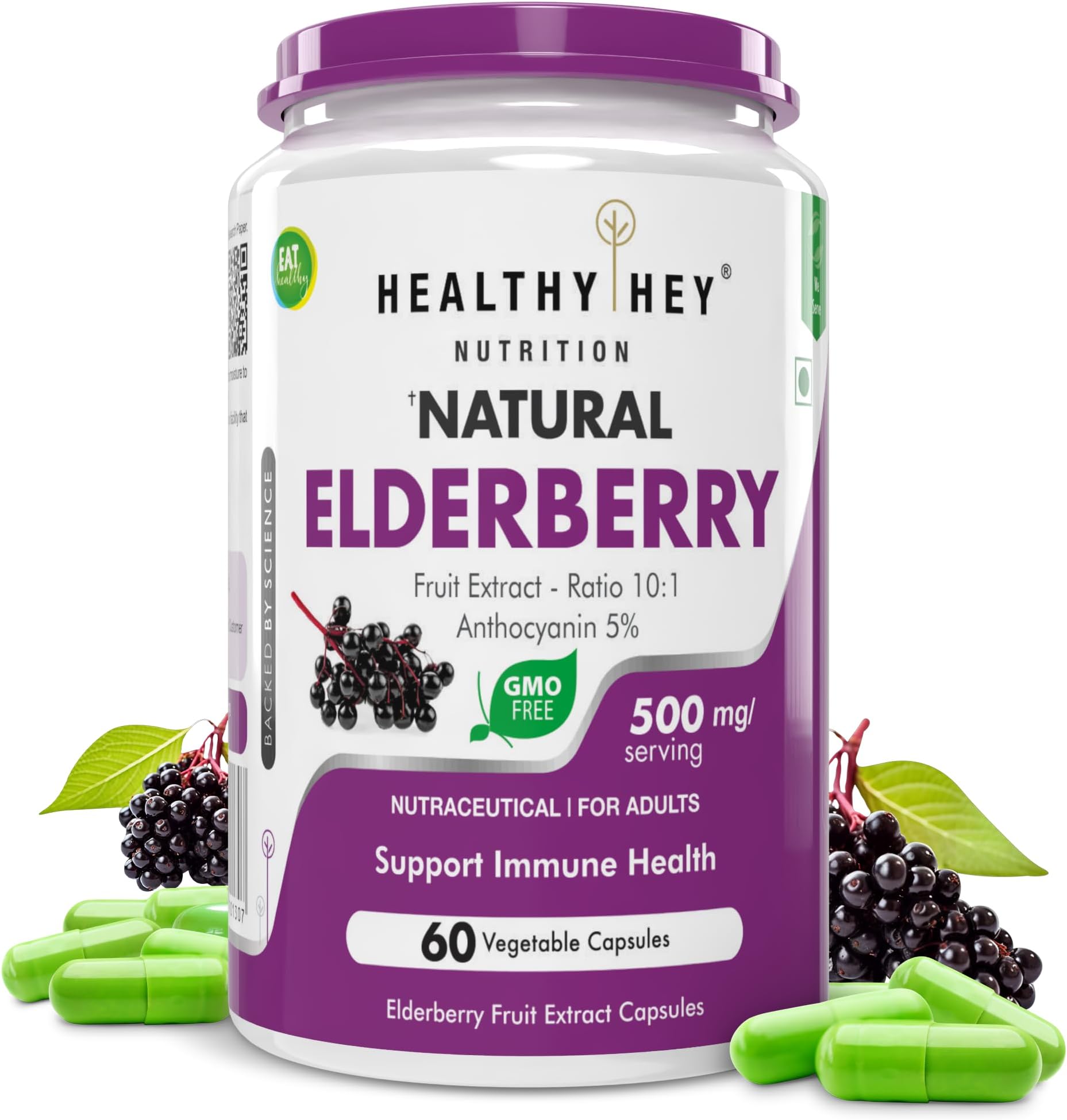 Natural Elderberry Fruit Extract,60 vegetable capsules