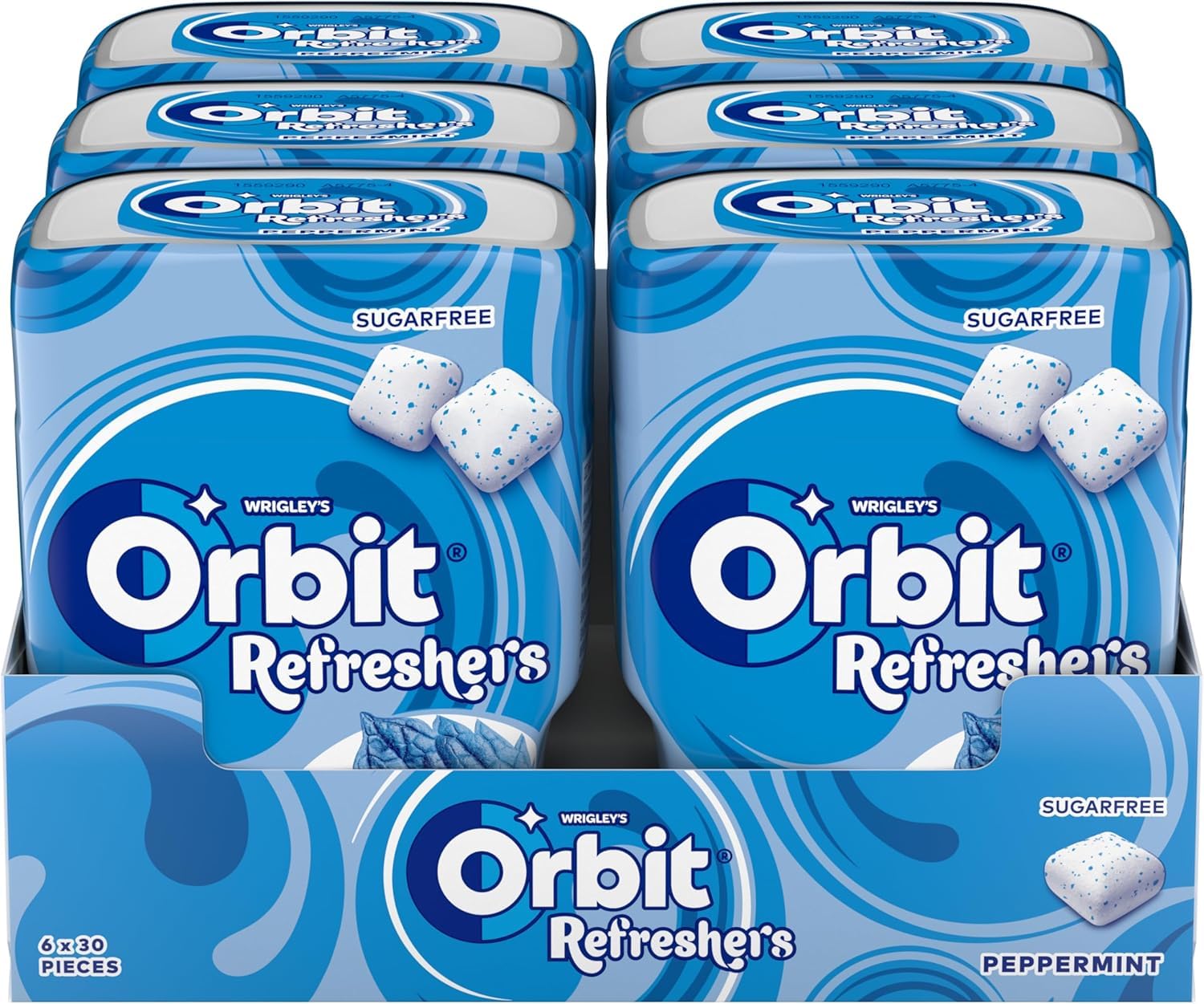 Orbit Refreshers Chicles Sin Azúcar Sabor Menta Frescura Inmediata 6x30