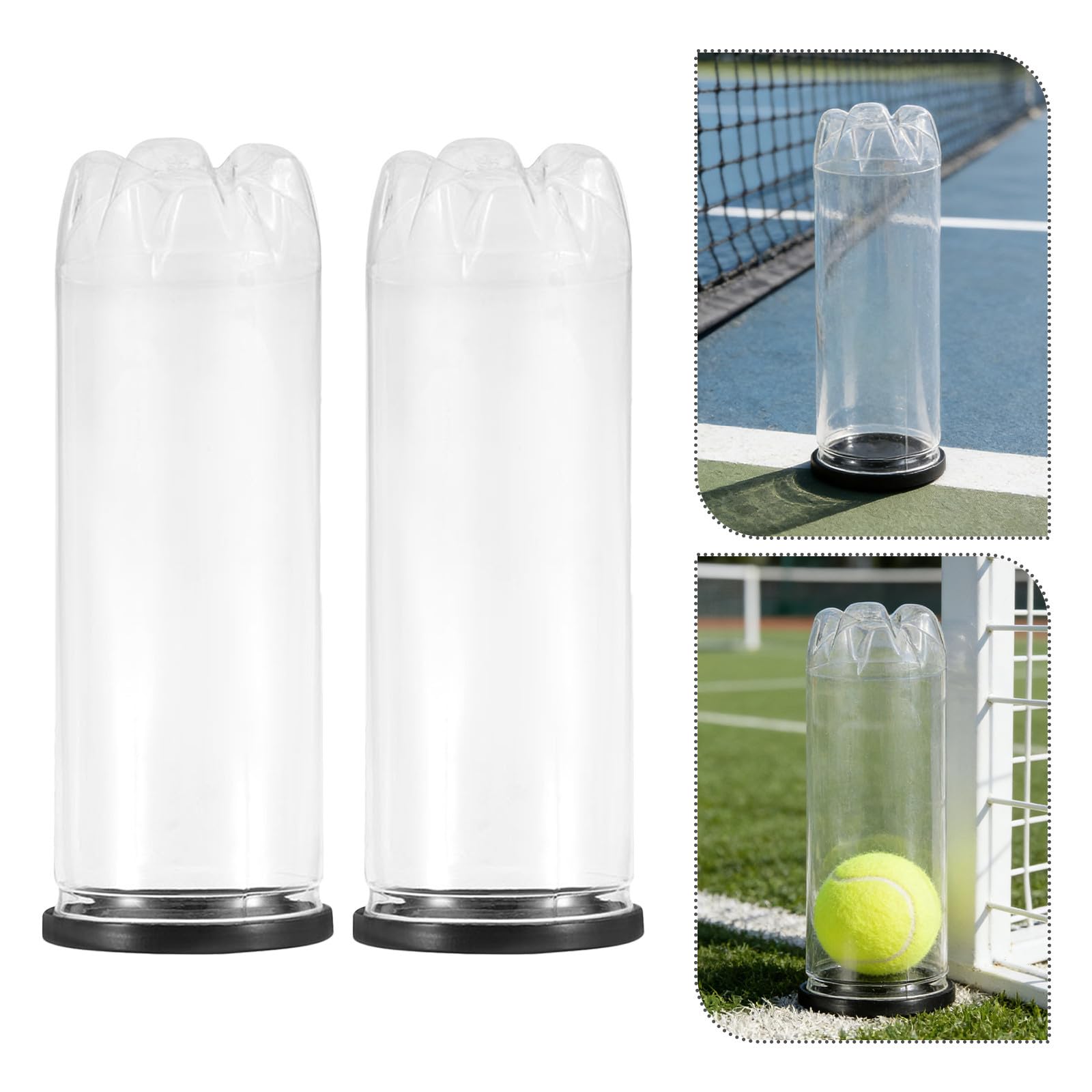 12 Piezas Tubo Transparente con Tapa de PVC para Balones de Tenis