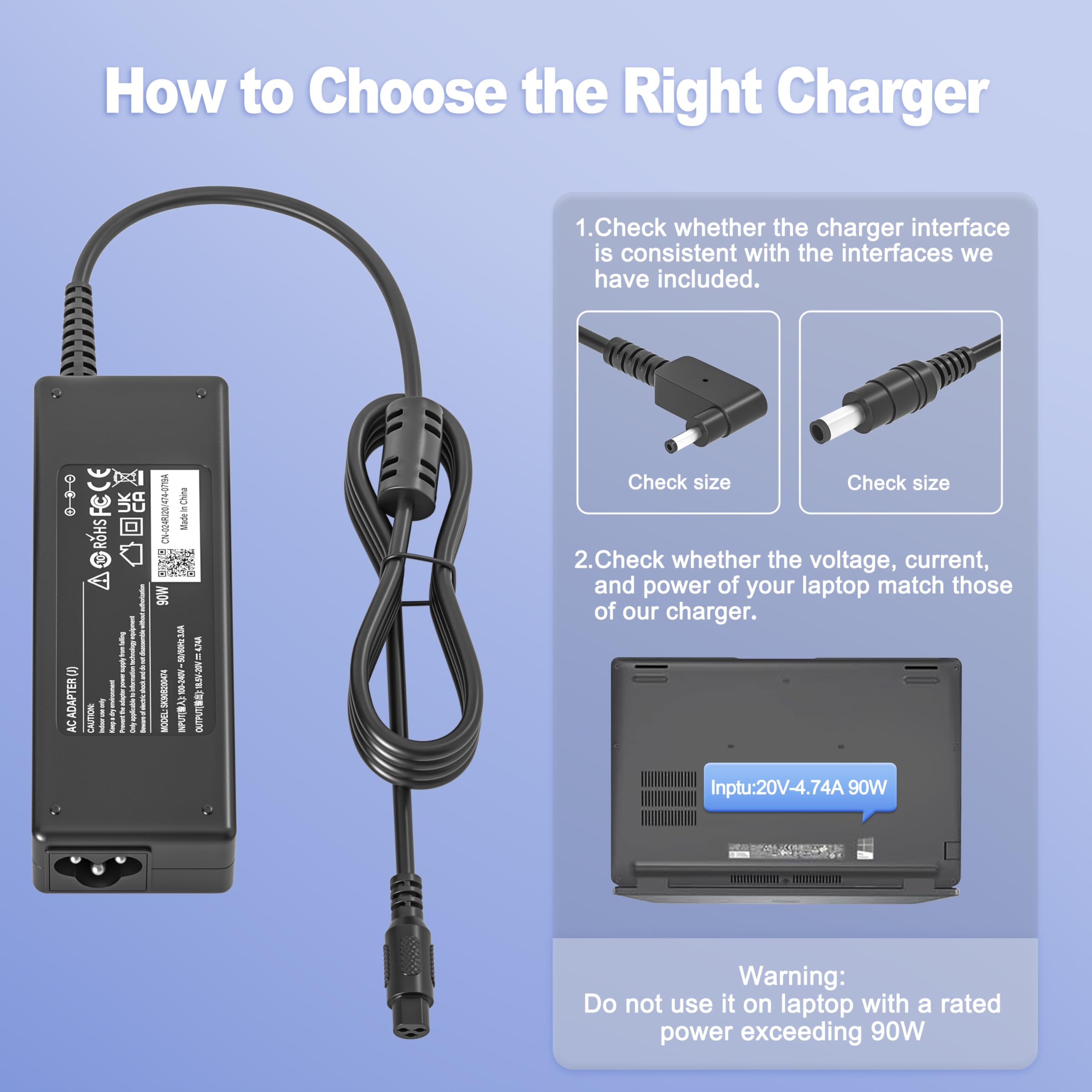 90W Alimentatore Universale Caricatore PC Portatile per HP ASUS Acer Dell Sony Samsung Fujitsu Gateway MSI Medion Notebook Ultrabook Chromebook Adattatori