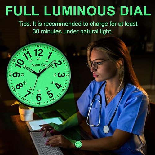 Miniatura 6 de Reloj de enfermera para enfermera, profesionales médicos, estudiantes, médicos, mujeres, hombres, reloj impermeable de 24 horas con hora militar,