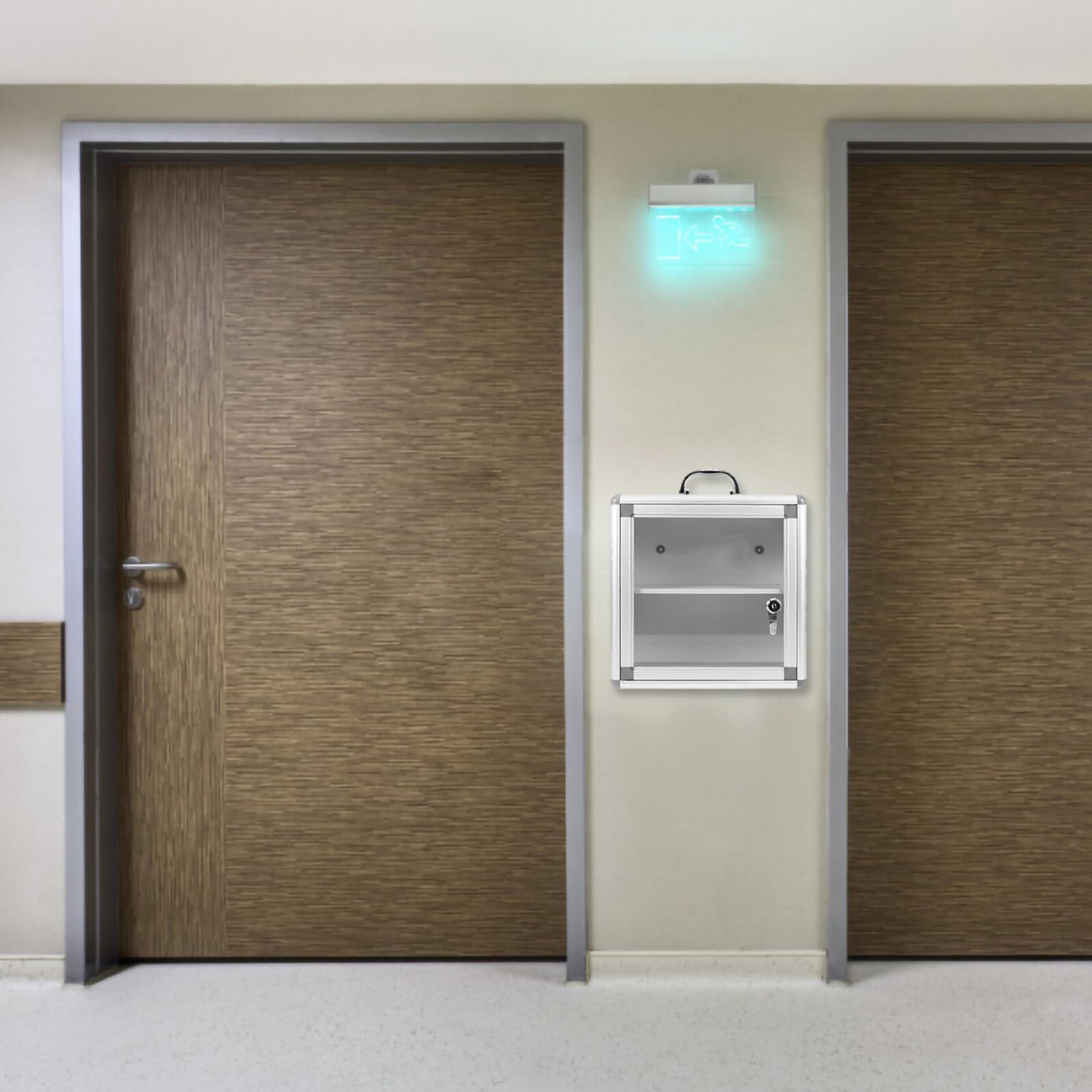 iplusmile Botiquín de Pared de Metal Plata Doble Compartimento | Organización Sencilla, Uso Amplio, para Espacios Públicos y Hogares, Aleación y Acrílico