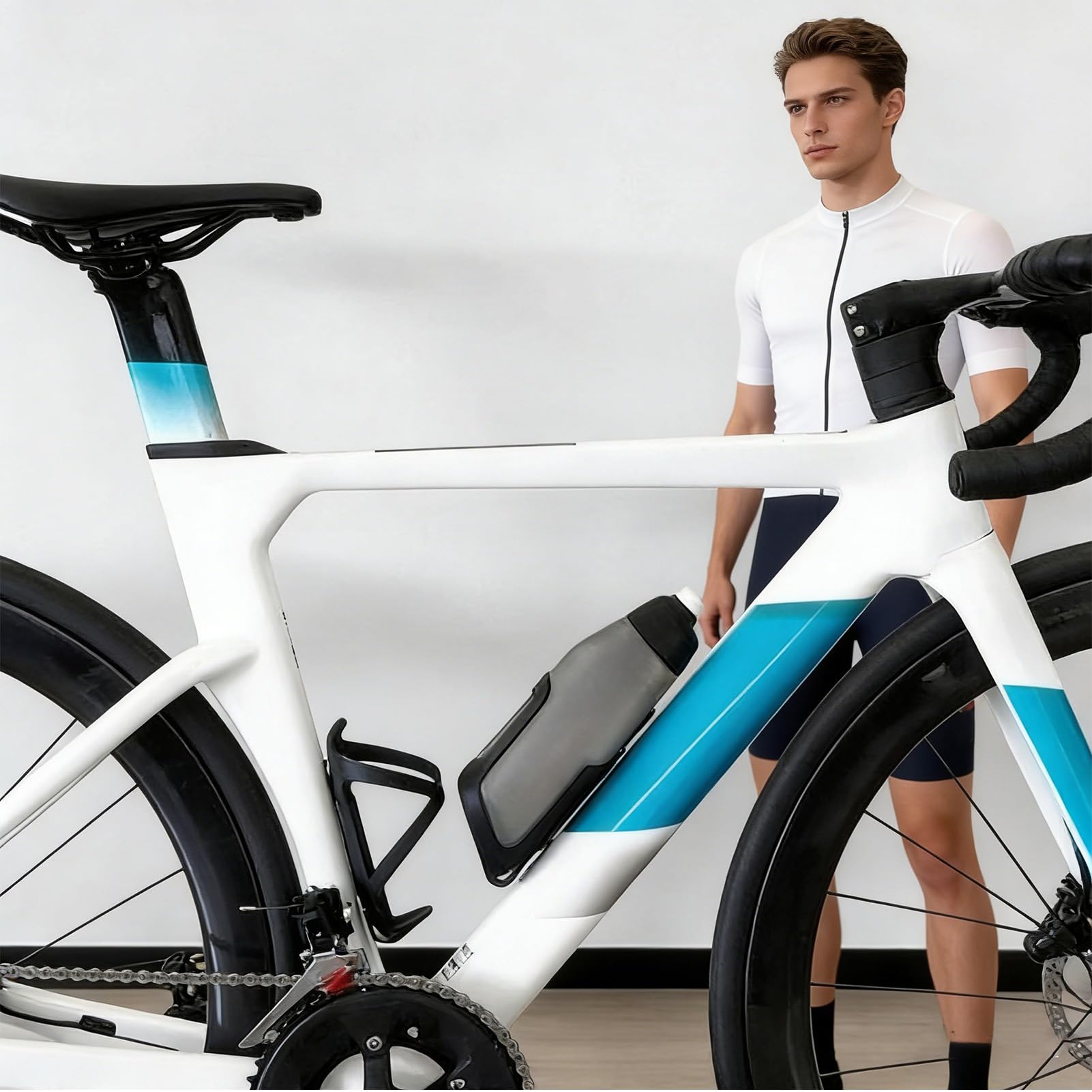 Generisch Rowerowa butelka na wodę 600 mililitrów uchwyt na butelkę | Butelka na wodę z uchwytem do uprawiania sportu, fitnessu, podróży, szkoły, wędrówek