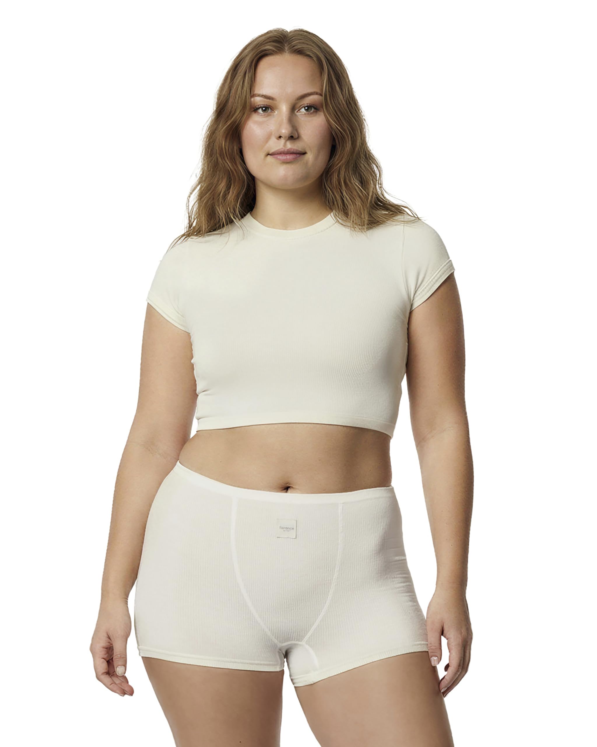 Florence by Mills Womens Softie Seamless Short Sleeve Baby Tee, Jet Stream, XXS
