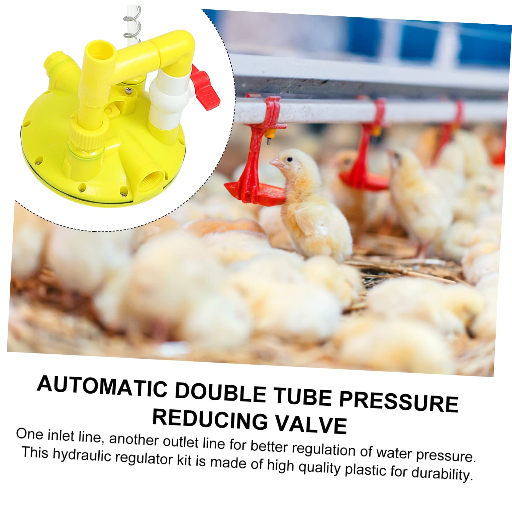 Valvola Regolatrice Pressione per Beverino Galline Plastico Giallo | Beverino Galline e Drinking Machine, Design Leggero, Prevenzione Perdite, Accessorio per Impianto Acqua