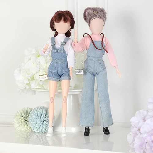 Miniatura 4 de Geyoga 14 piezas de ropa de muñeca y accesorios para muñeca de 11.5 pulgadas, pantalones de algodón de mezclilla de manga larga, zapatos superiores,