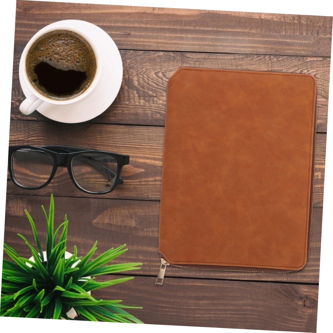 Holibanna Carnet de Notes à Détachables Couverture Cuir Marron Bloc-notes Affaires Multifonction Portable pour Bureau Planning et Prise de Notes Quotidienne