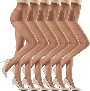 Pantimedias para mujer, mallas transparentes de nailon para debajo del vestido, 20D, 6 pares