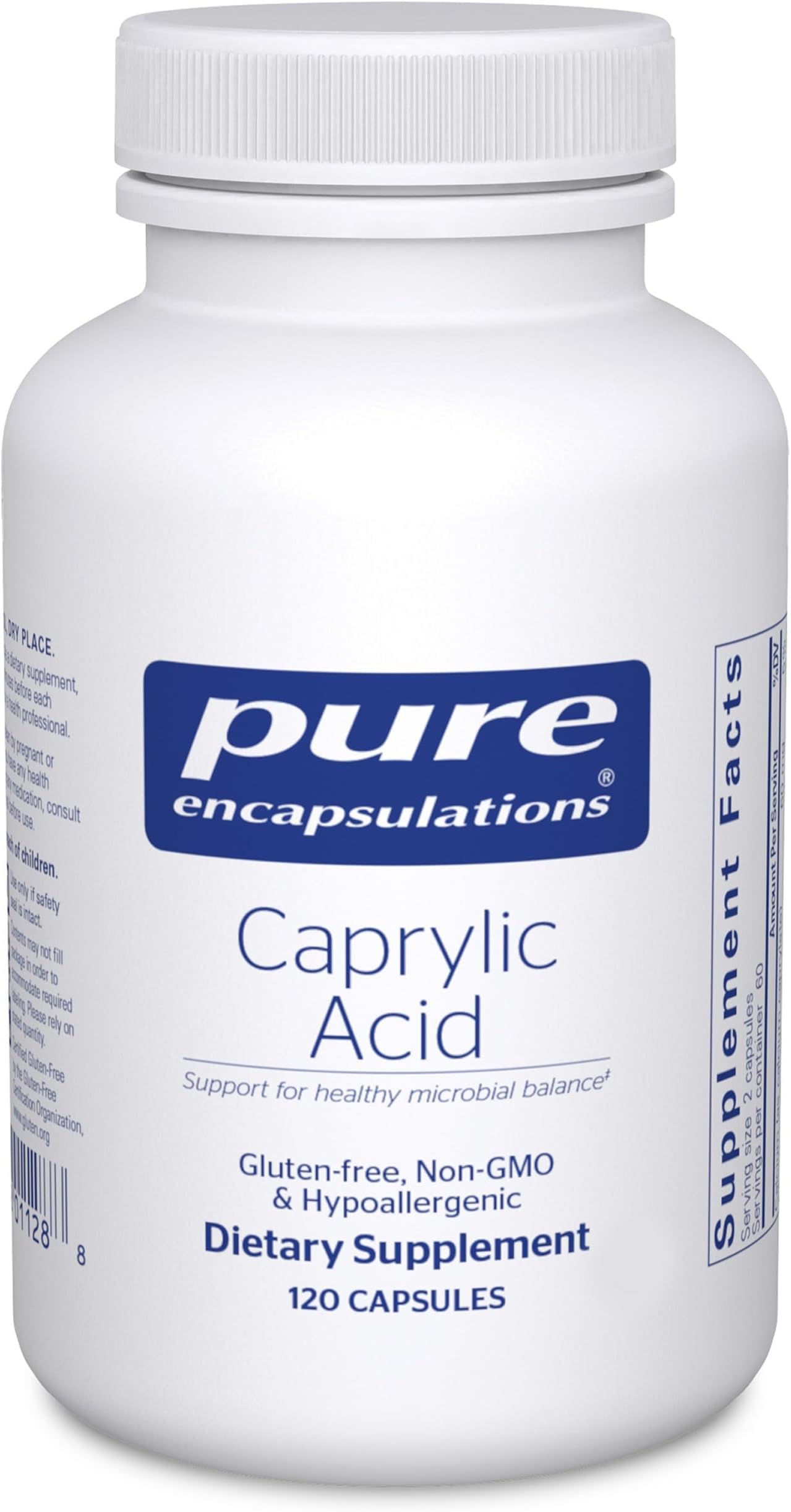 Pure Encapsulations Caprylic Acid | Supplement for Gut and Digestive Health, GI Balance, Gastrointestinal Support, and Intestinal Health* | 120 Capsules