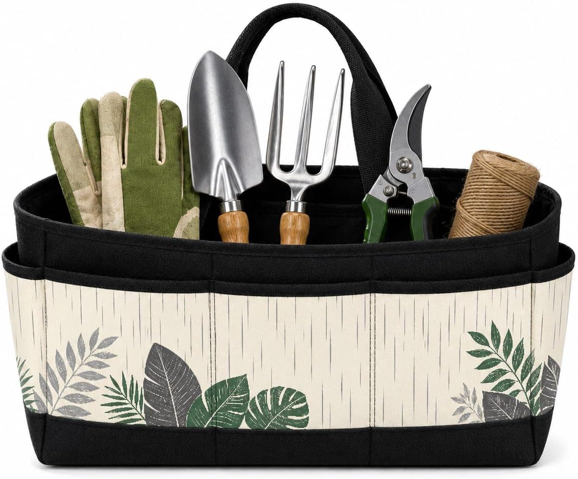 Silver Drizzle Weather Garden Tool Bag Organizer for Backyard