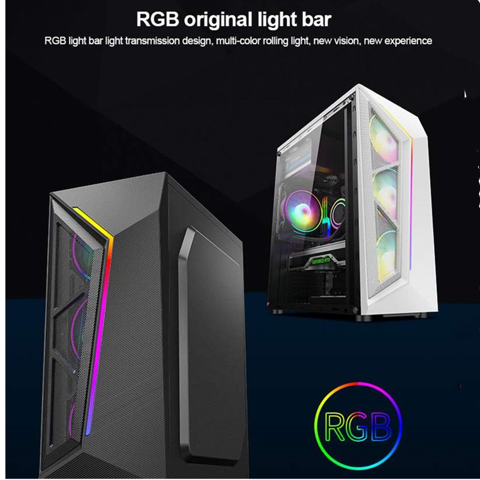 Amazon.co.jp: PCケース RGBゲームケースATXフルサイドアクリル透明