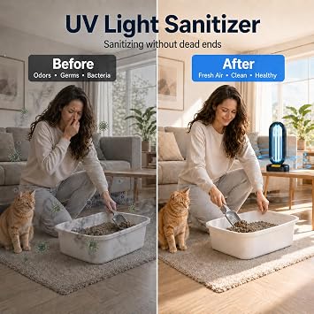 Feefir UV Light Sanitizer,UVC Home Disinfection Device,Portable UV Lamp