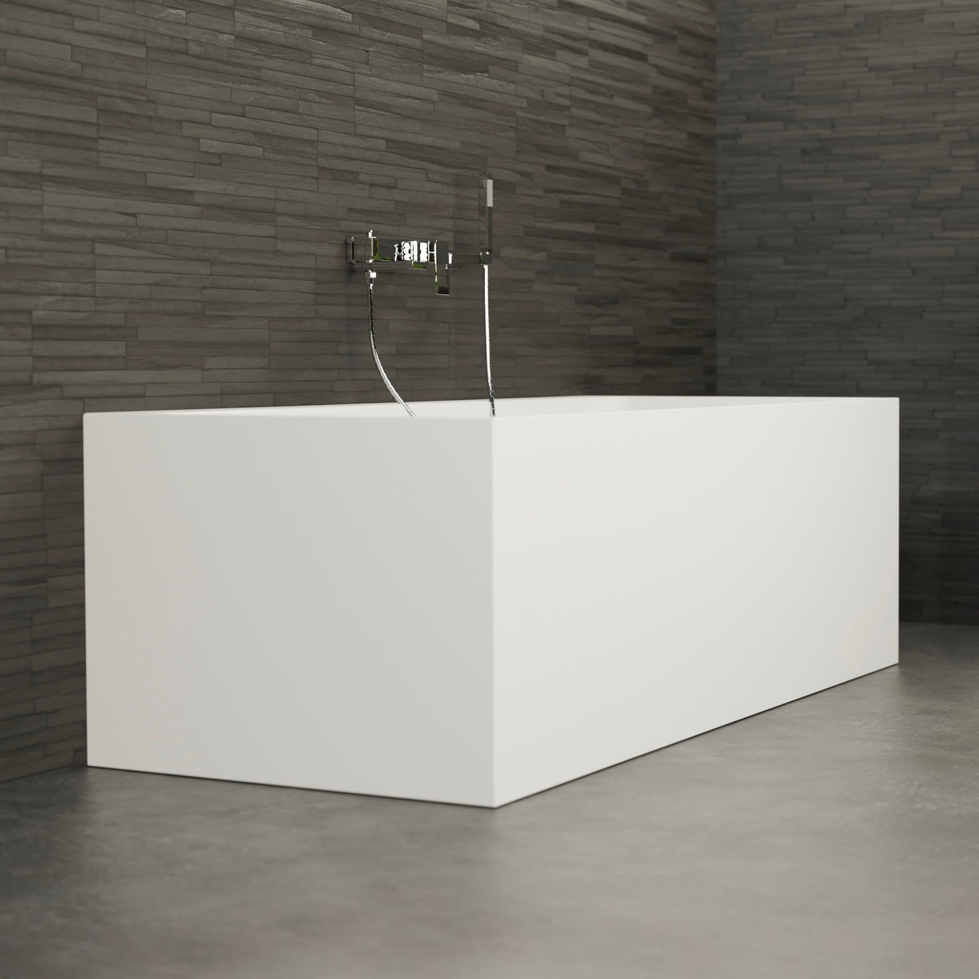 SPALINA Cobalt - Bañera Semi-exenta Mural L. 170 x l. 75 cm