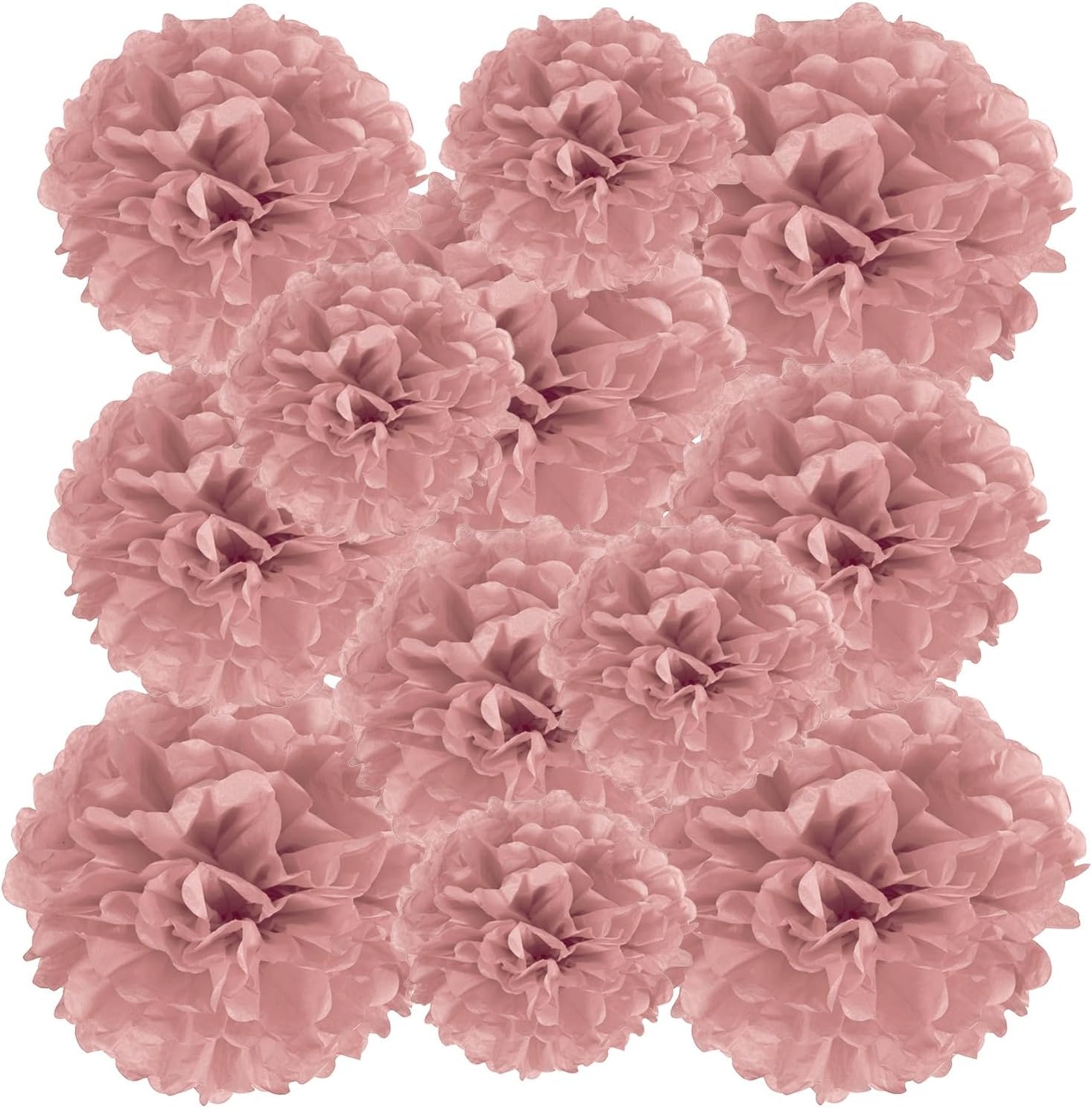12 Pcs 3 Size Paper Pom Poms Flower Ball Kit Birthday Bean Paste HEVERCH 1296