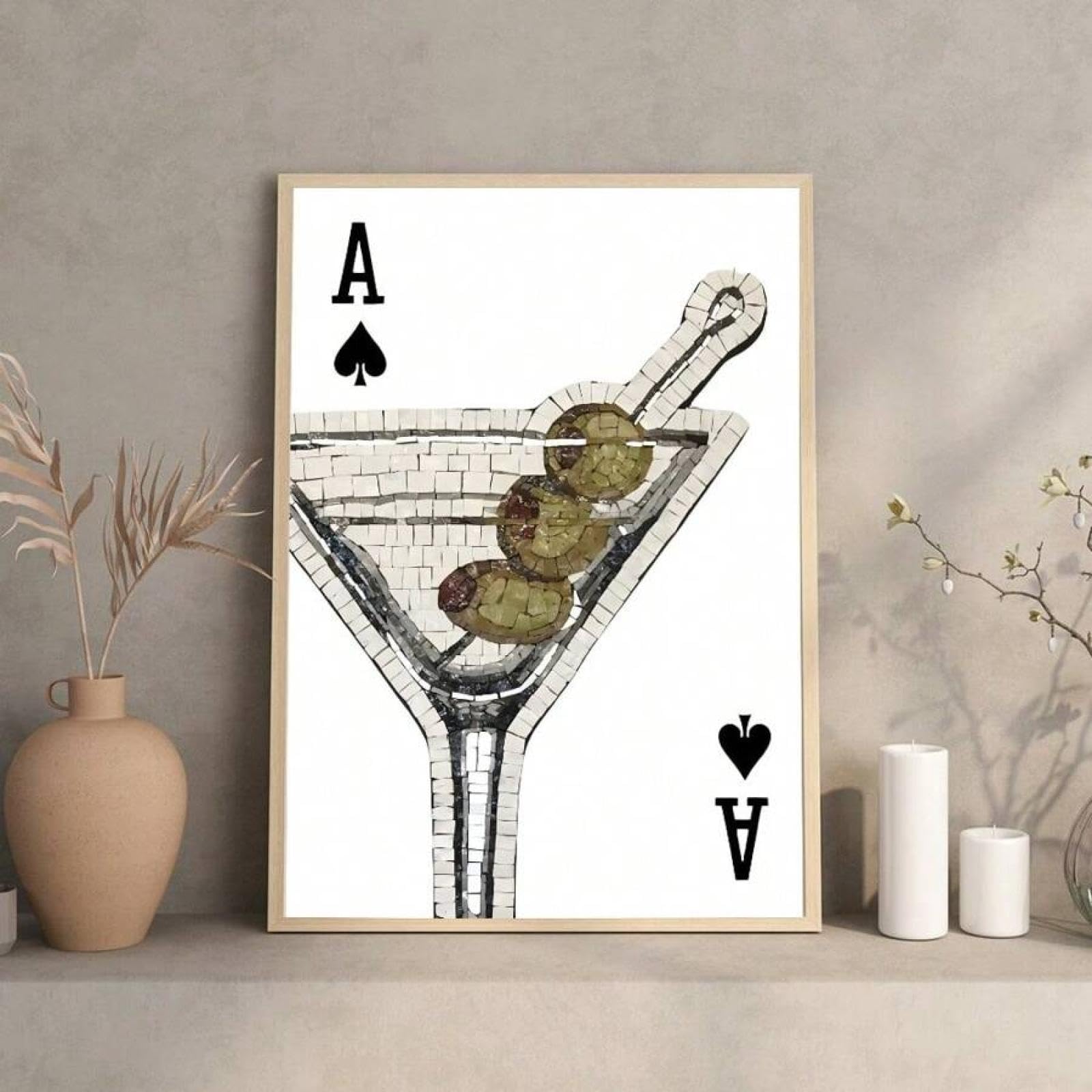 Poster Martini mosaïque minimaliste pour décoration chambre et bar - 8