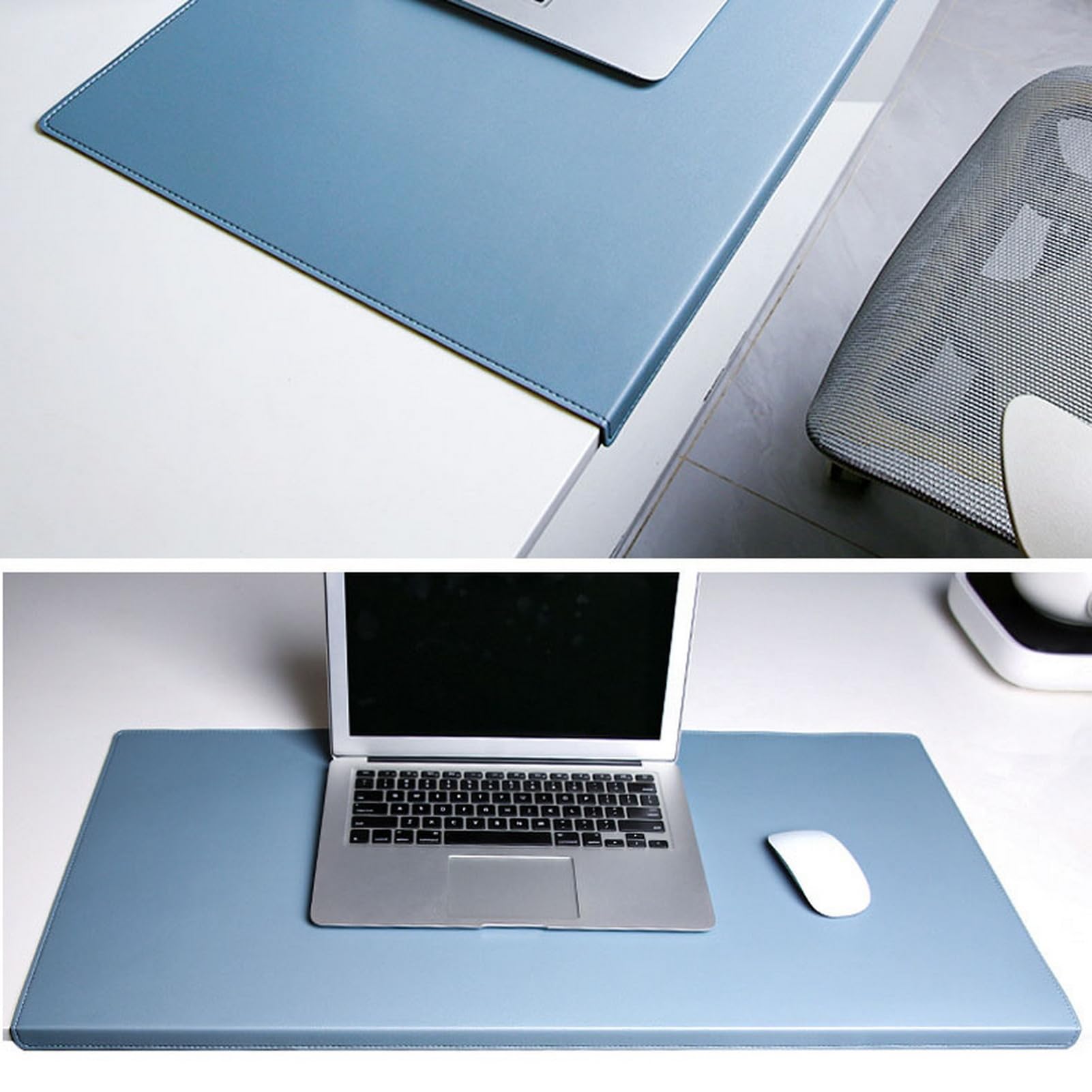 Schreibtischunterlage aus PU-Leder mit durchgehender Fixierlippe – extra groß, wasserdicht, hitzebeständig, rutschfest, Tischunterlage für Tastatur, Maus, Laptop, Schreiben, Gaming (b, 60 x 30 cm)