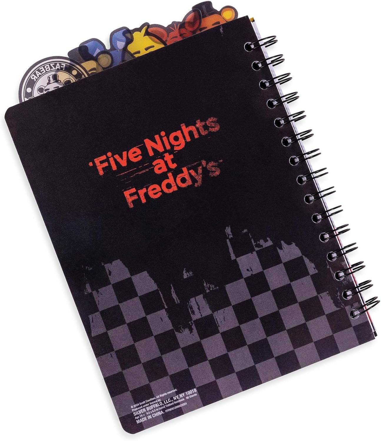 Silver Buffalo Five Nights at Freddy's: Special Delivery Let's Party 6-Tab Spiral Notebook | Notepad Journal, Stationery Paper | 7 x 9 Inches