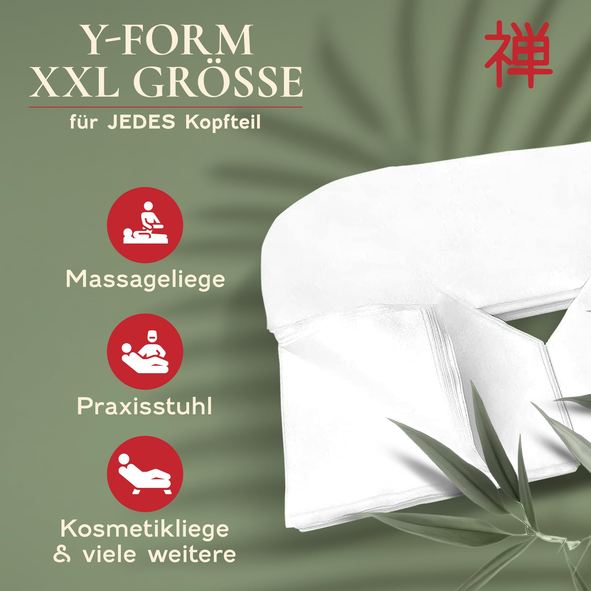 ZEN – 100x Einweg Nasenschlitztücher für Massageliegen – Vlies Einwegauflagen für Kopfstützen bei Massagetischen, Massagebänken & Behandlungsliegen – Massage-Zubehör Gesichtsauflagen 41x31 cm
