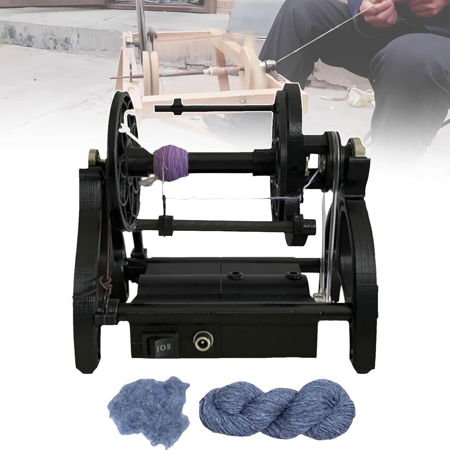 Electric Spinning Wheel | Yarn Ball Winder | Stepless Speed Regulation,Max Speed 800rpm, Capacity 4 Oz (120 G),Forward and Reverse Switching,for Yarn Weaving Blending Roving