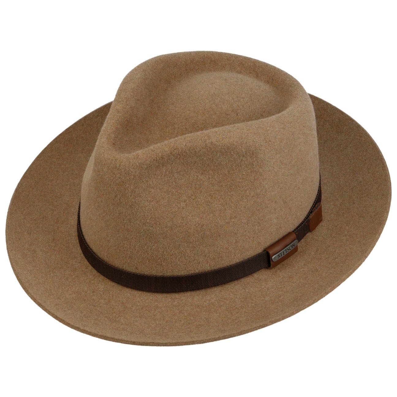 Stetson Bellingford Sombrero Fedora Fieltro de Pelo con Banda de Tela Hecho en la UE Hombre Otono Invierno